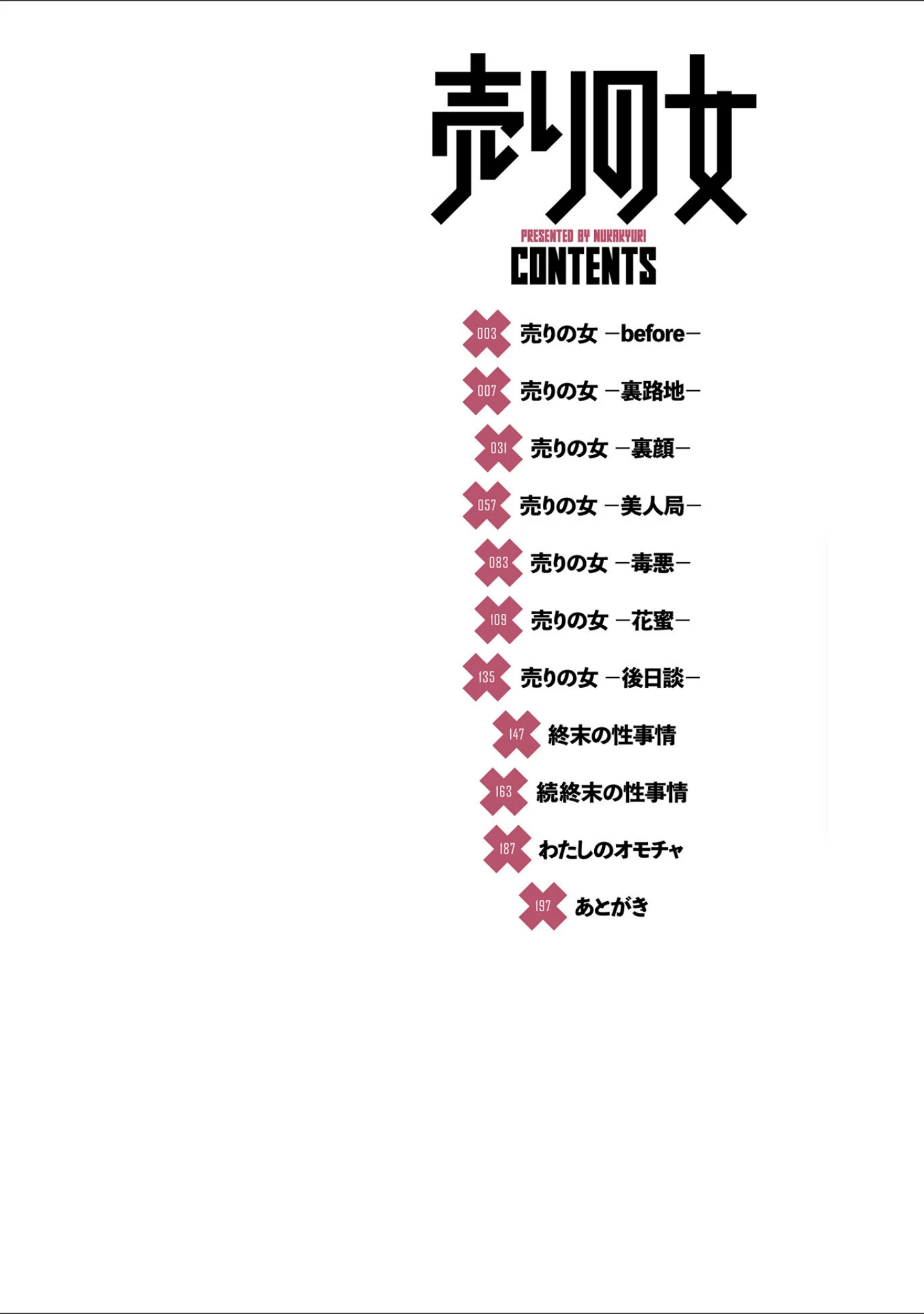 「売りの女 単行本版」（ヌカきゅーり） 試し読み 2ページ目