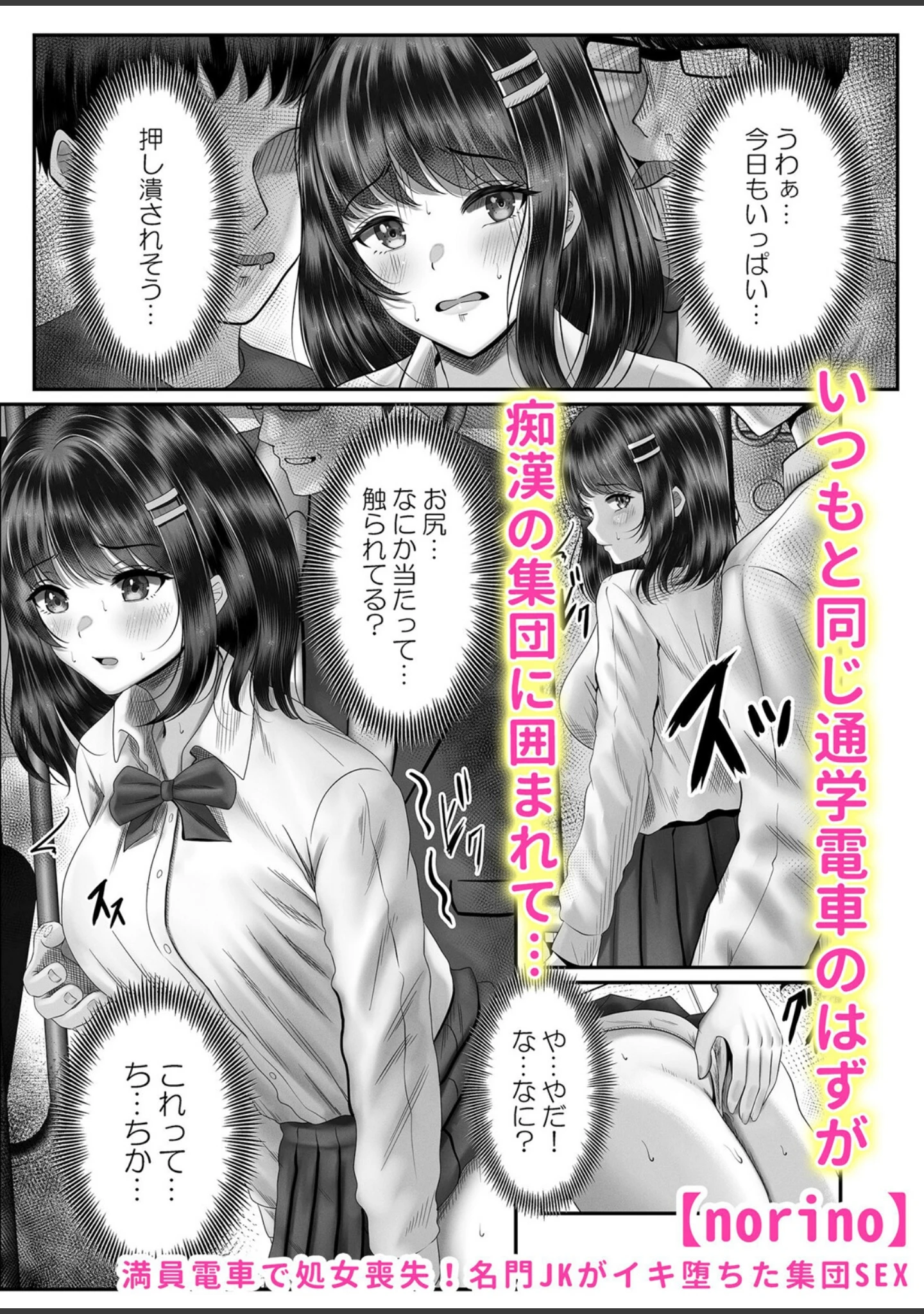 「痴●のモノでイカされ続けるJK調教電車「ダメッ！こんな所で挿れないで…」」（norino） 試し読み 2ページ目