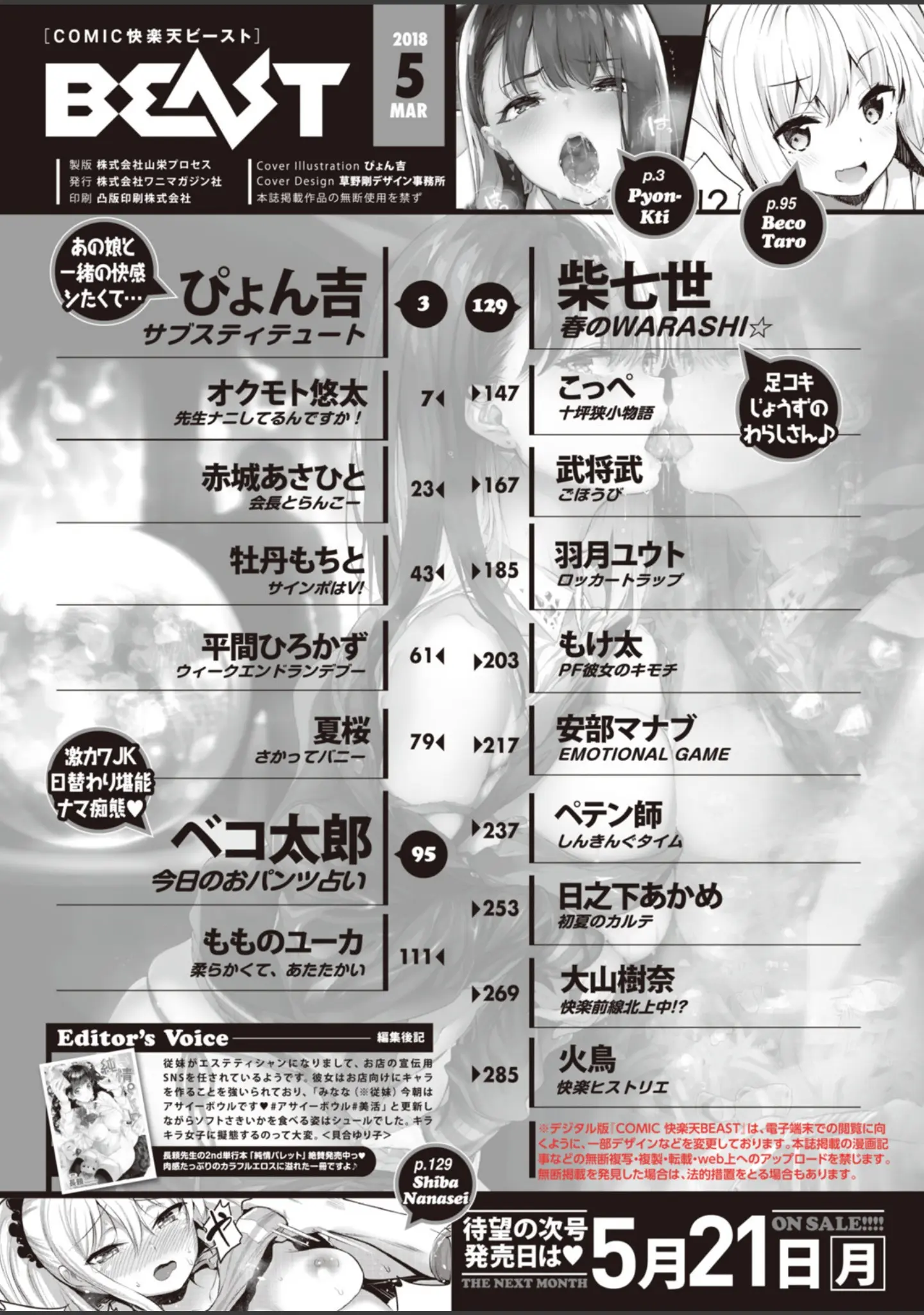 「COMIC快楽天ビースト 2018年05月号」（ぴょん吉） 試し読み 2ページ目
