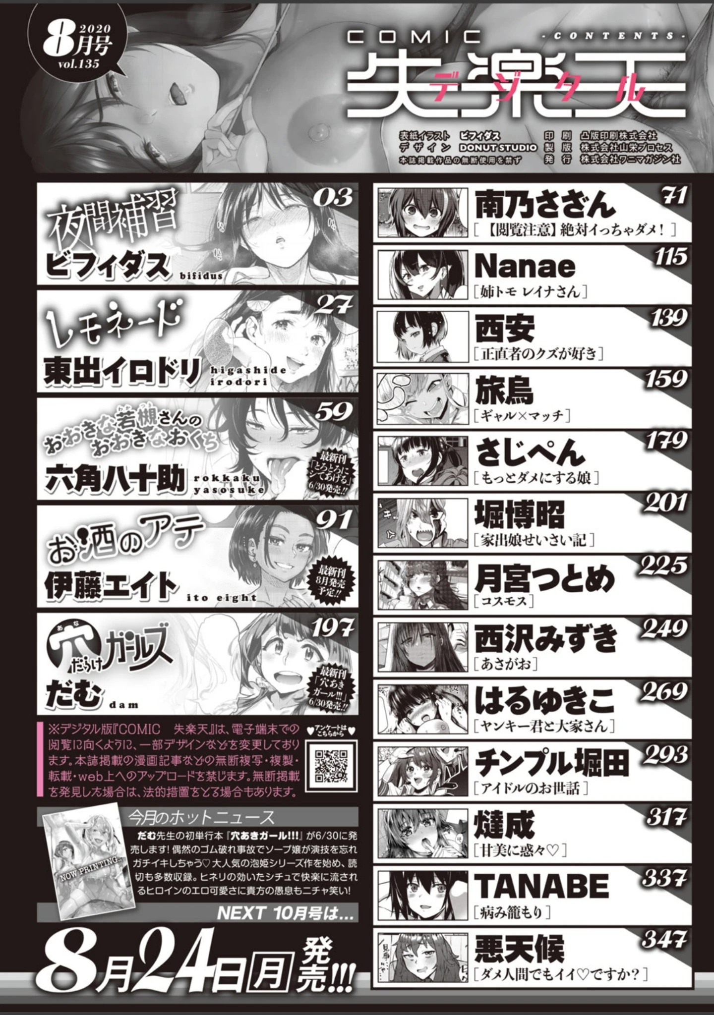「COMIC失楽天 2020年08月号」（ビフィダス） 試し読み 2ページ目