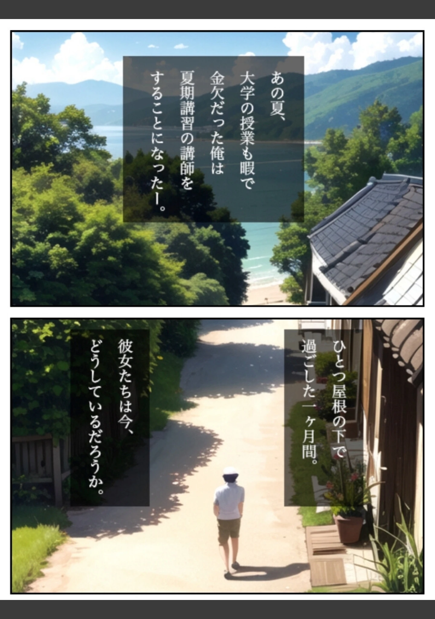 「ふたつの夏 〜君と僕の30日〜 ＜合冊版＞ 制服＆巫女スタイルおまけイラスト付き【フルカラー】」（剥いた棘） 試し読み 4ページ目