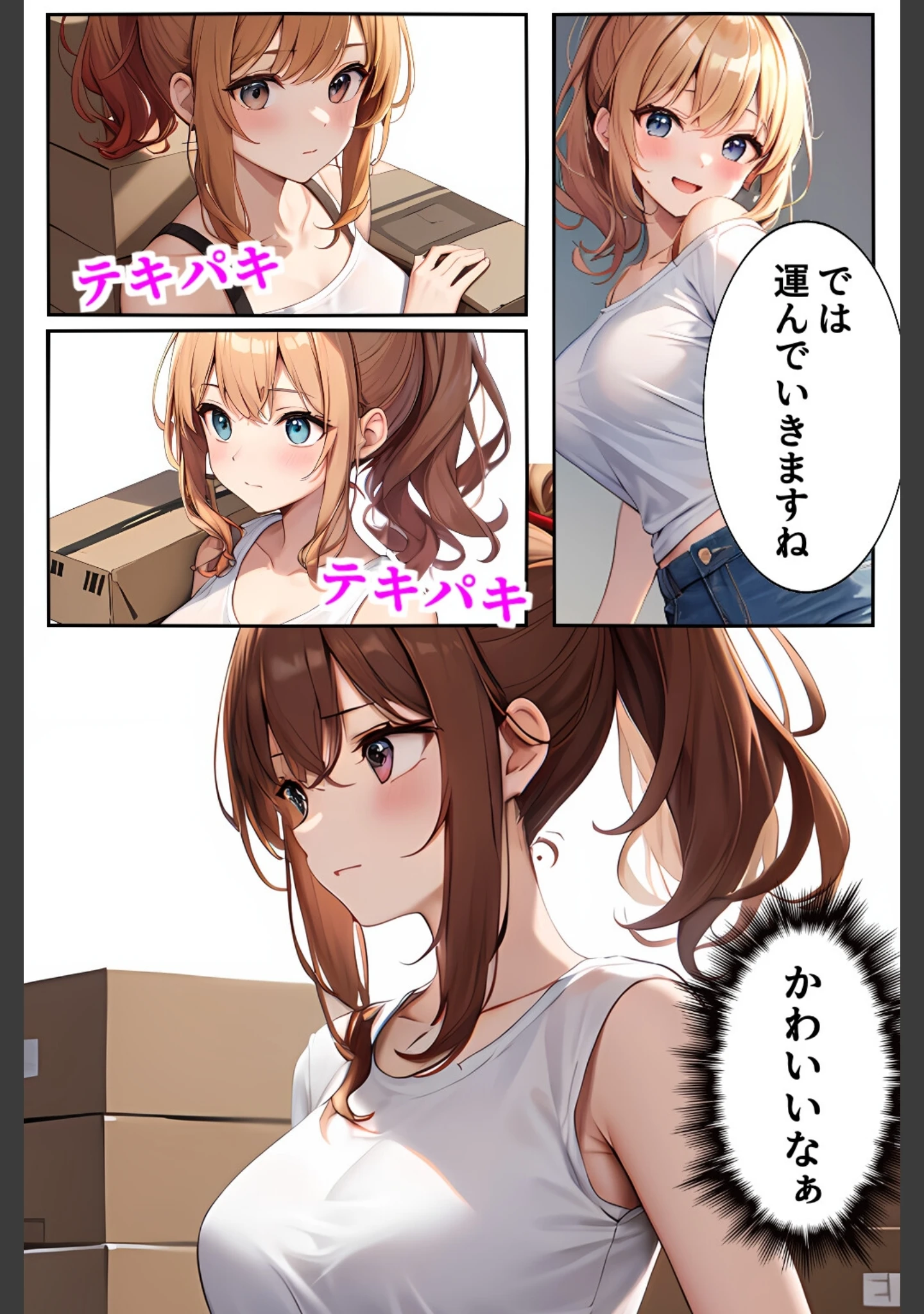 「引っ越し屋を呼んだらアイドル志望の巨乳バイトちゃんがピンで来てビンビン」（ちゃんねこ） 試し読み 8ページ目