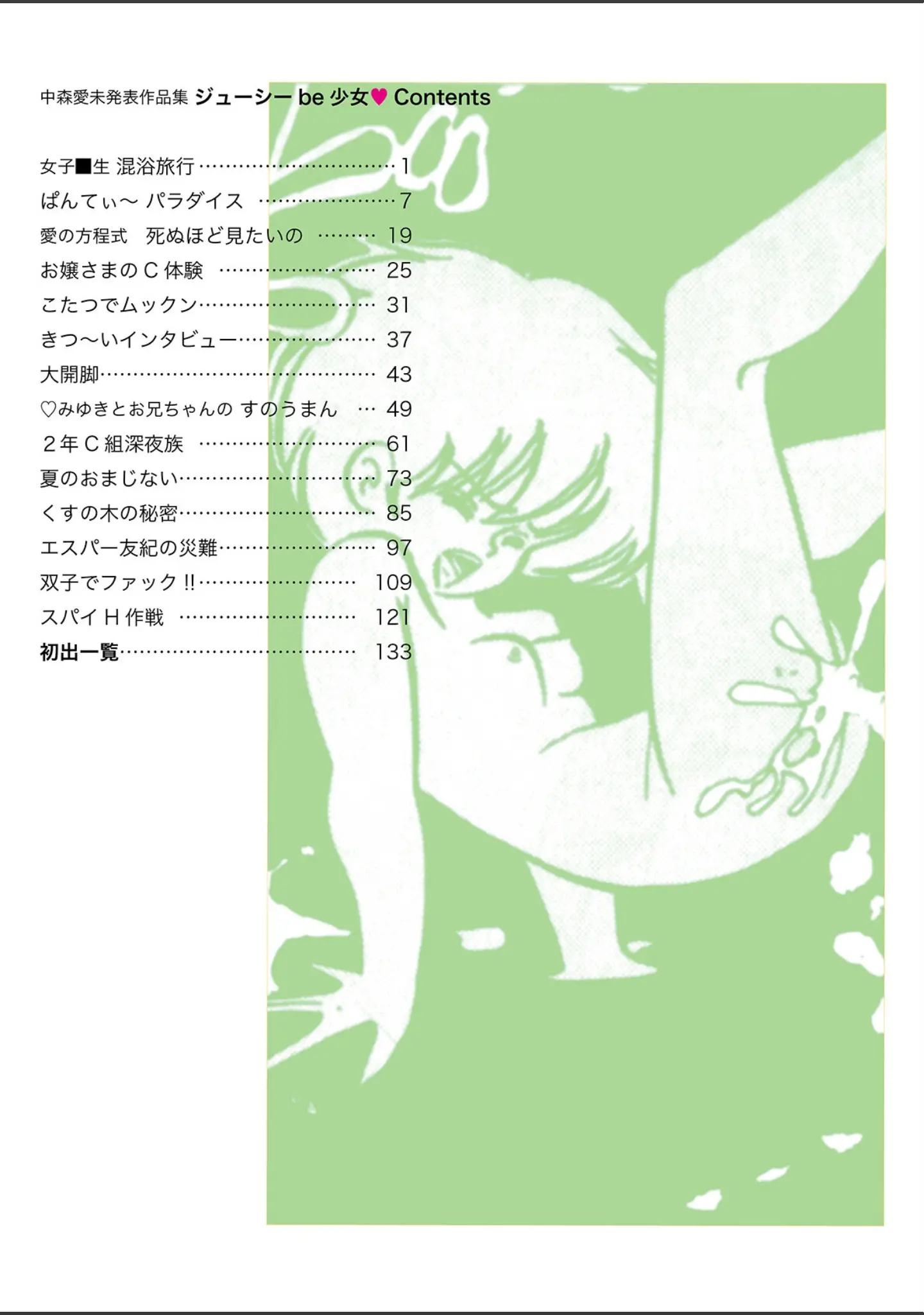 「中森愛単行本未収録作品集 ジューシー be 少女」（中森愛） 試し読み 3ページ目