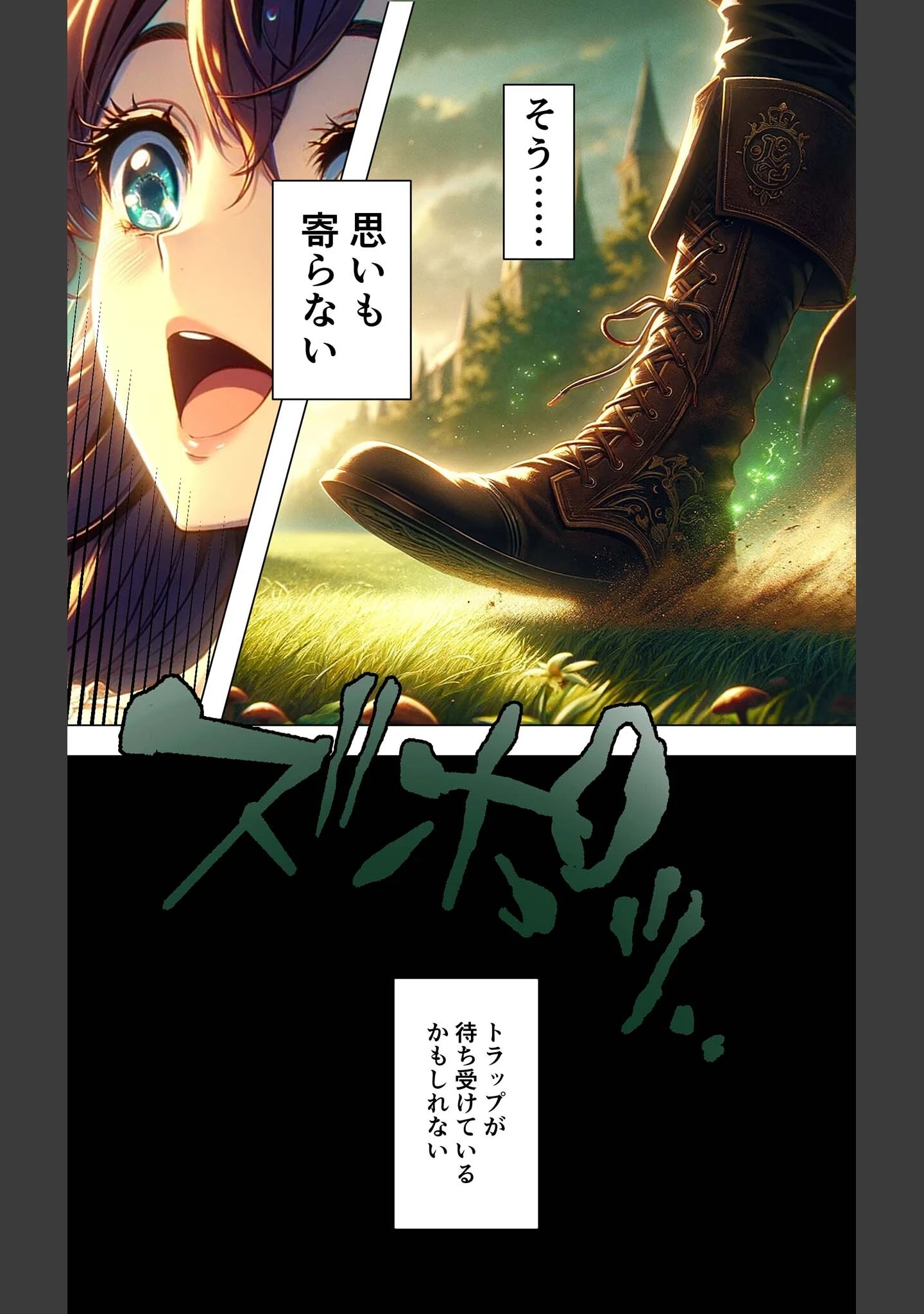 「淫乱トラップ！感覚遮断落とし穴 〜冒険者を孕ませる触手のエロ知恵〜 モザイク版」（ラビットフット） 試し読み 3ページ目