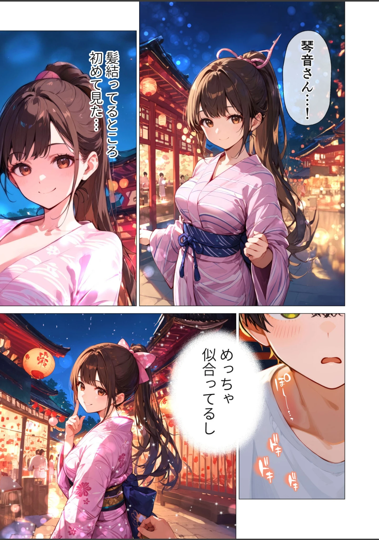 「夏祭りの日、好きだったお姉さんが知らないおじさんに生ハメされまくる話 モザイク版」（ラビットフット） 試し読み 12ページ目