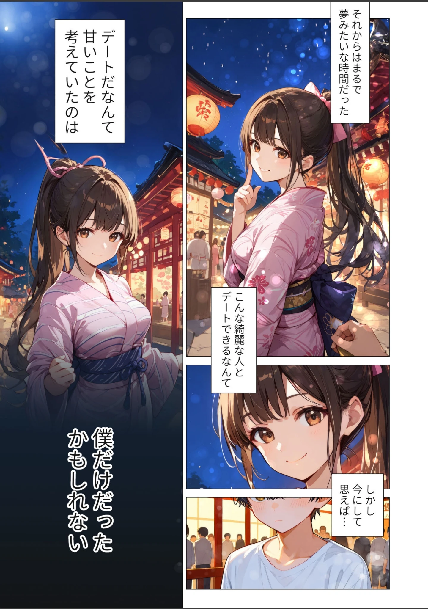 「夏祭りの日、好きだったお姉さんが知らないおじさんに生ハメされまくる話 モザイク版」（ラビットフット） 試し読み 14ページ目