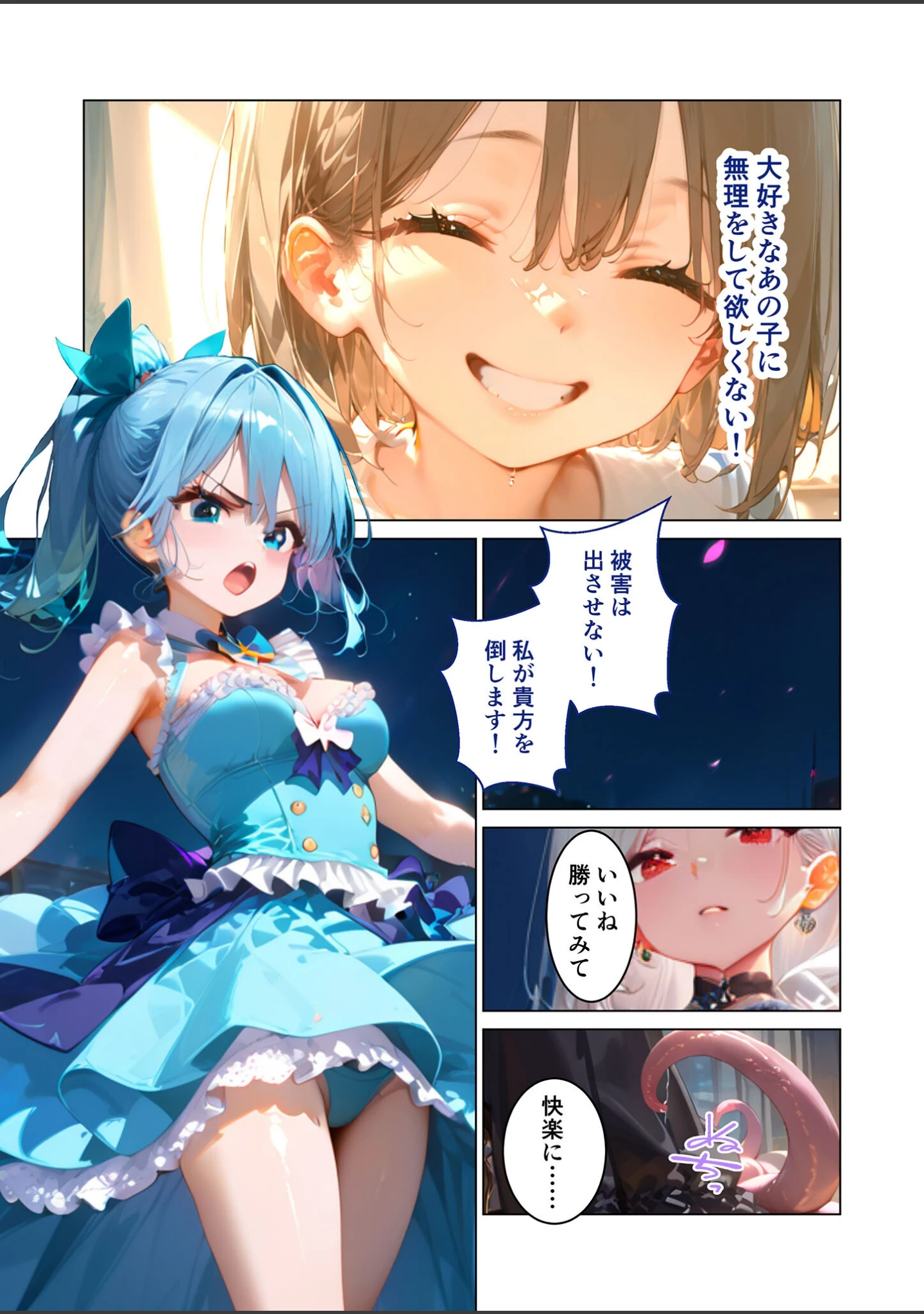 「魔法×女は触手に絶対勝てない モザイク版（単話）」（ラビットフット） 試し読み 9ページ目
