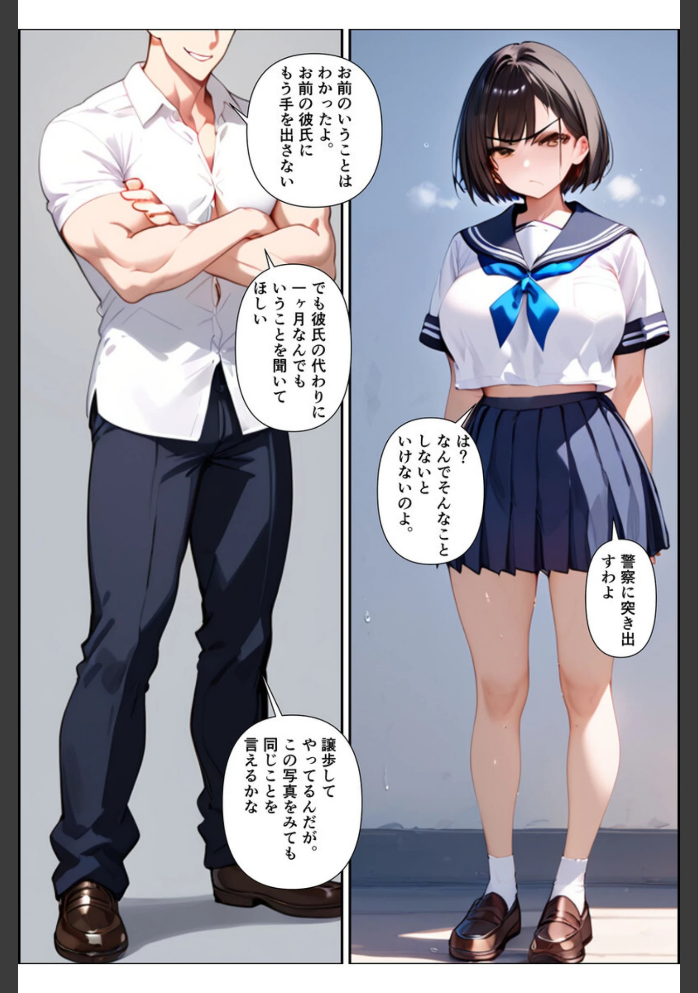 「【全2作収録】ボクを守るために不良の性●●になっても絶対に堕ちないカノジョ モザイク版」（バベル太郎） 試し読み 14ページ目