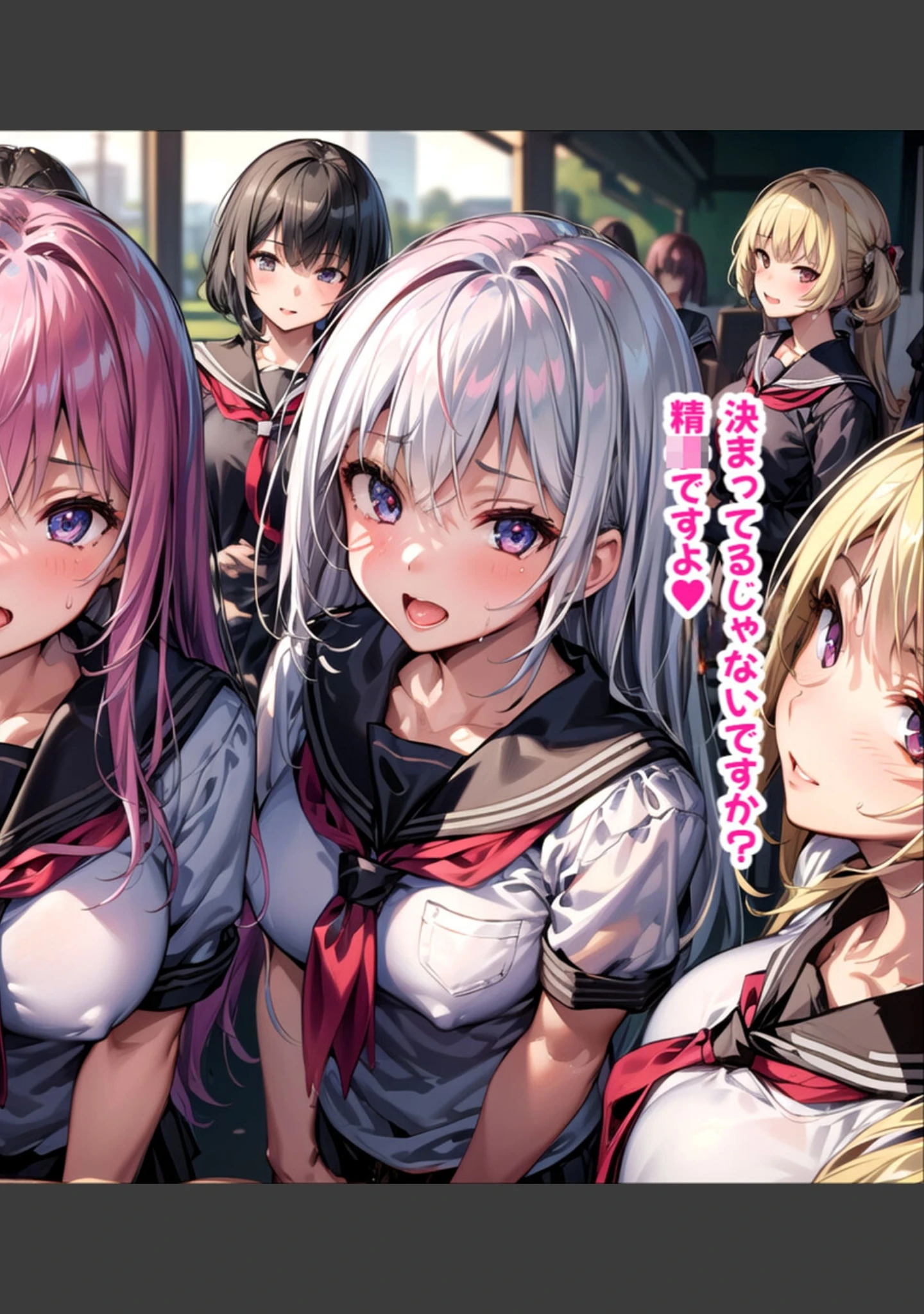 「ハーレム女学園〜ハメてもハメても終わらない●●●●だらけのハーレム学園生活〜【1ぺージ1コマのマンガ風完全ストーリー】 モザイク版」（変態マジシャン） 試し読み 10ページ目