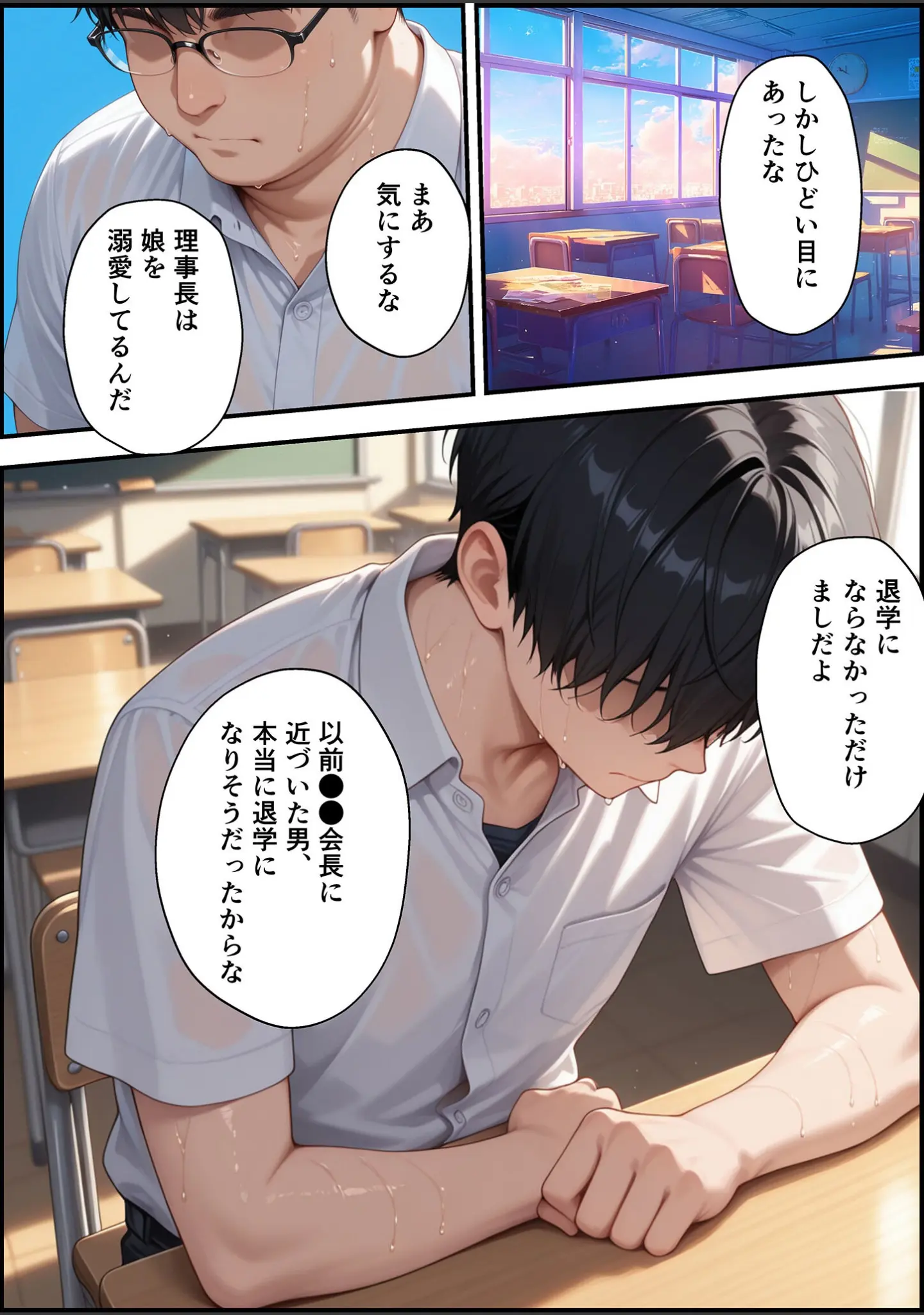 「上級国民に支配された学園生徒会長が学園を守るため処女喪失ショーを行う話 モザイク版」（バベル太郎） 試し読み 9ページ目