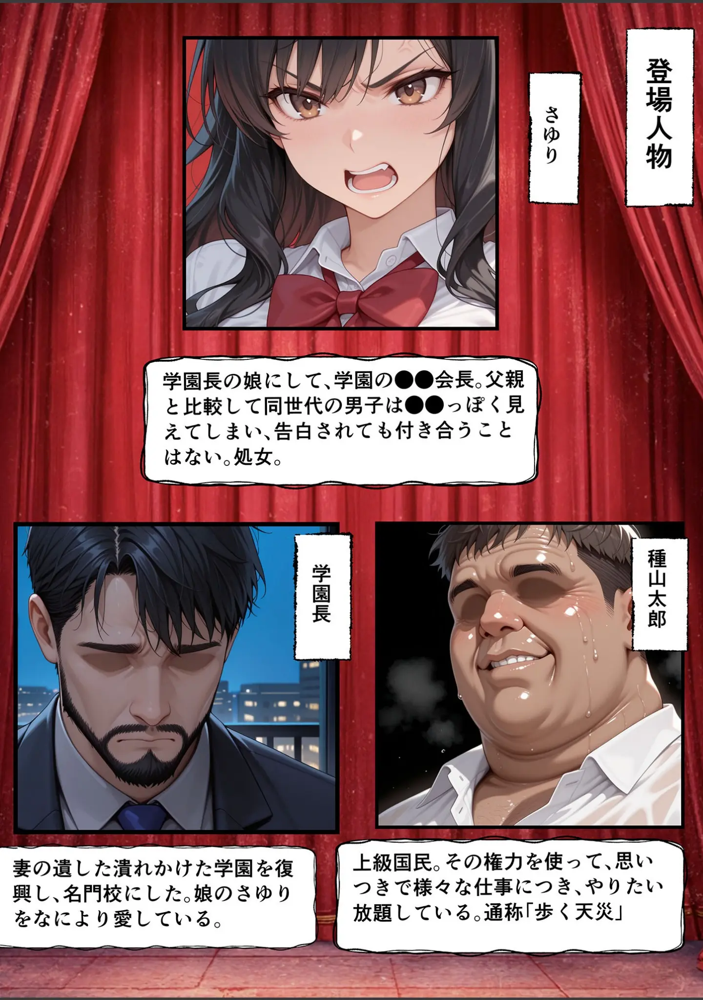 「上級国民に支配された学園生徒会長が学園を守るため処女喪失ショーを行う話 モザイク版」（バベル太郎） 試し読み 3ページ目