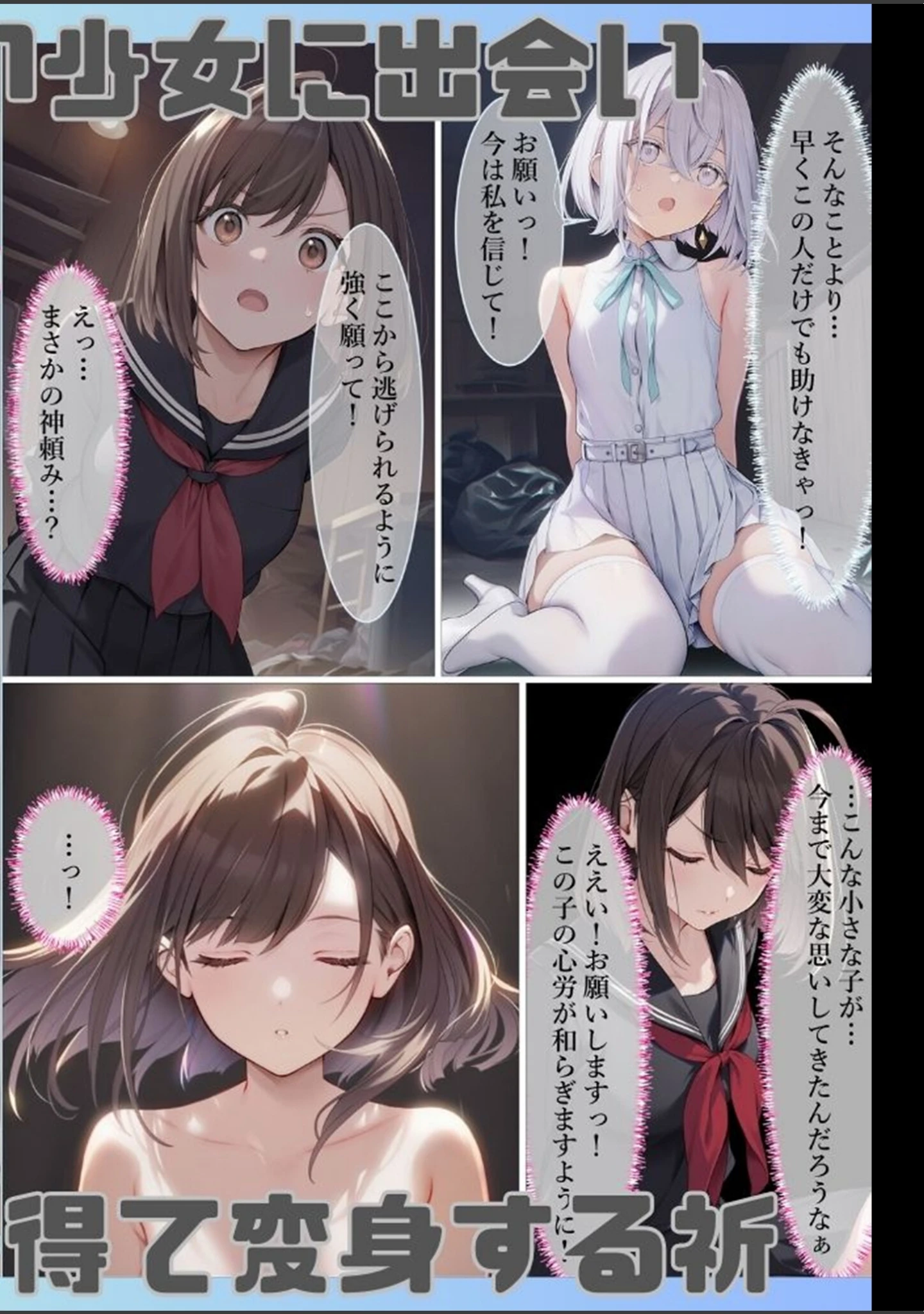 「魔法少女WISHES1巻 祈拉致編＋BADEND モザイク版」（むほー地帯） 試し読み 4ページ目
