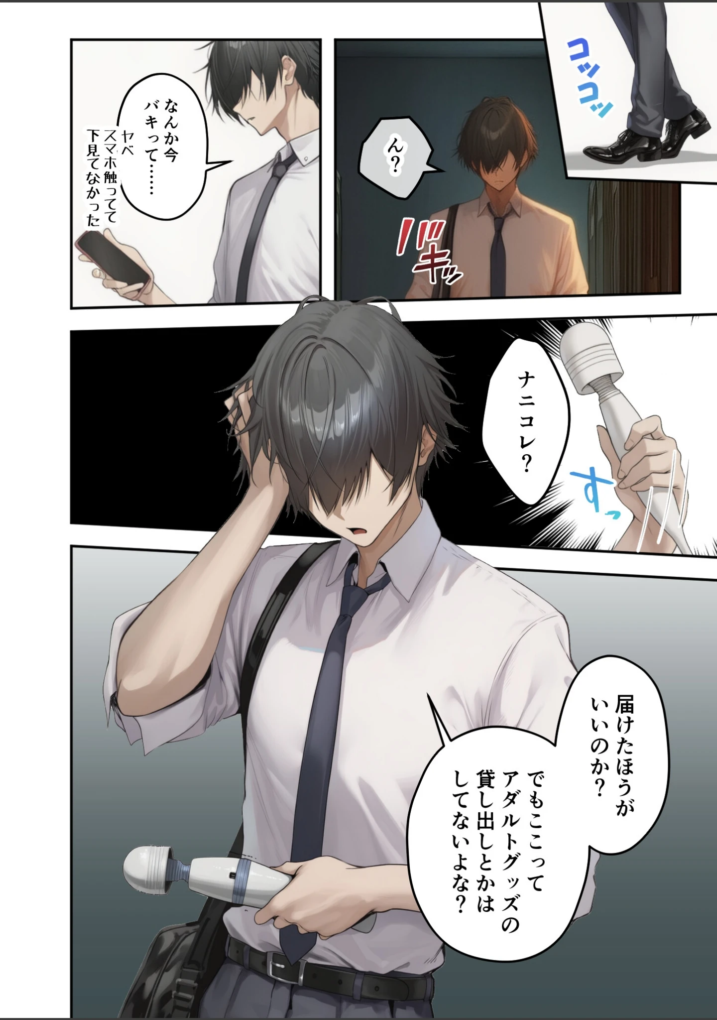 「隣の部屋のオナニー配信者〜ネカフェでお詫びのチン凸生ハメ〜（単話）」（ガムイチ） 試し読み 3ページ目