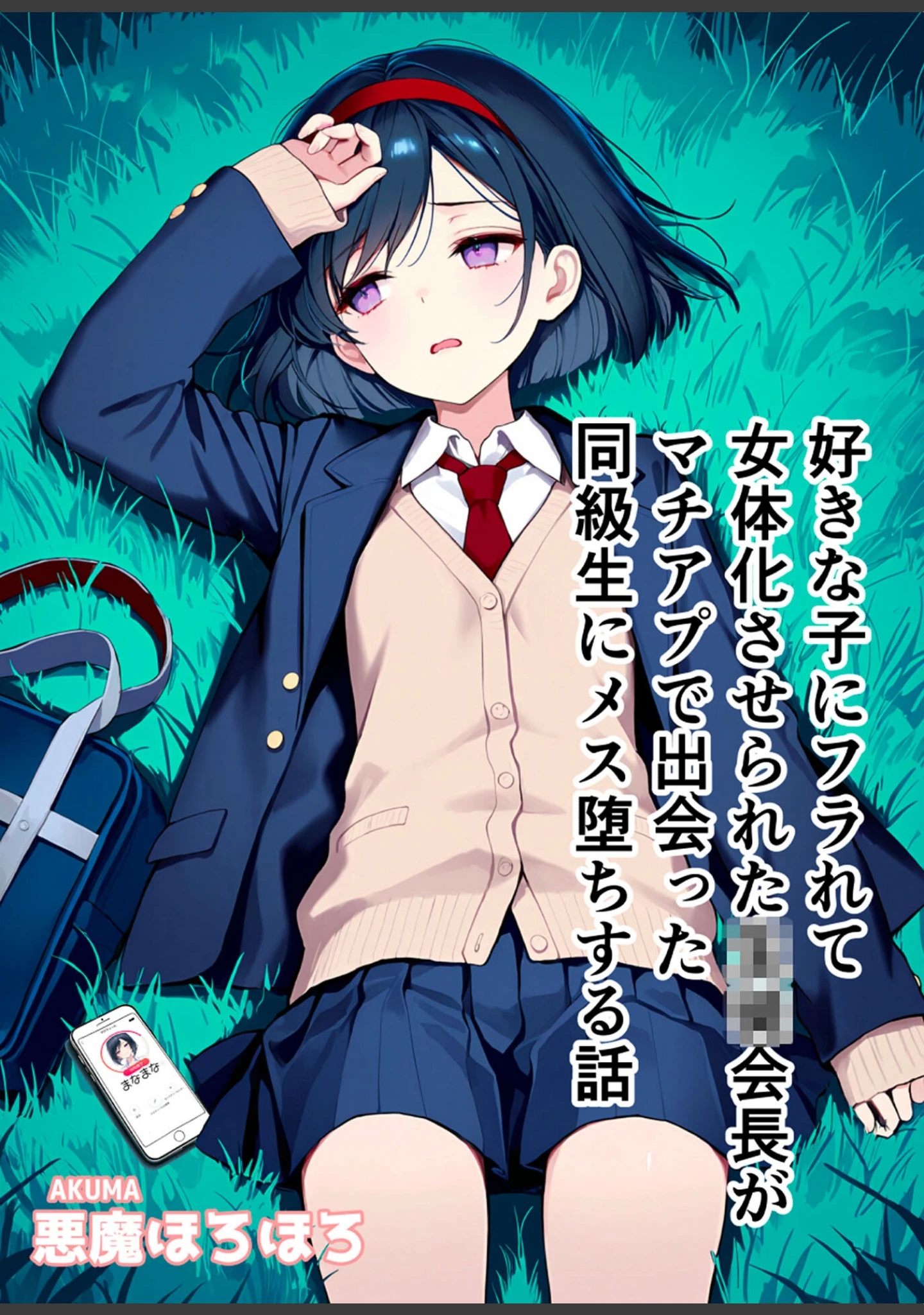 「好きな子にフラれて女体化させられた生徒会長がマチアプで出会った同級生にメス堕ちする話 モザイク版」（悪魔ほろほろ） 試し読み 2ページ目