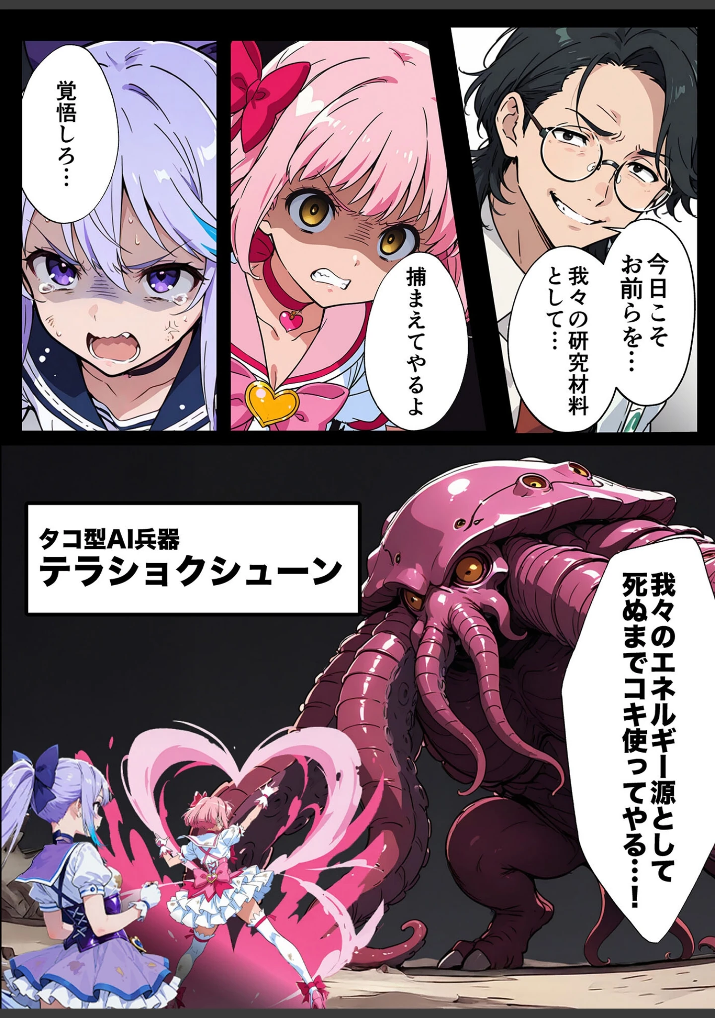 「AIが支配する世界で人類を裏切った俺は正義の魔法少女をドスケベ●●する モザイク版」（MTコミック） 試し読み 13ページ目
