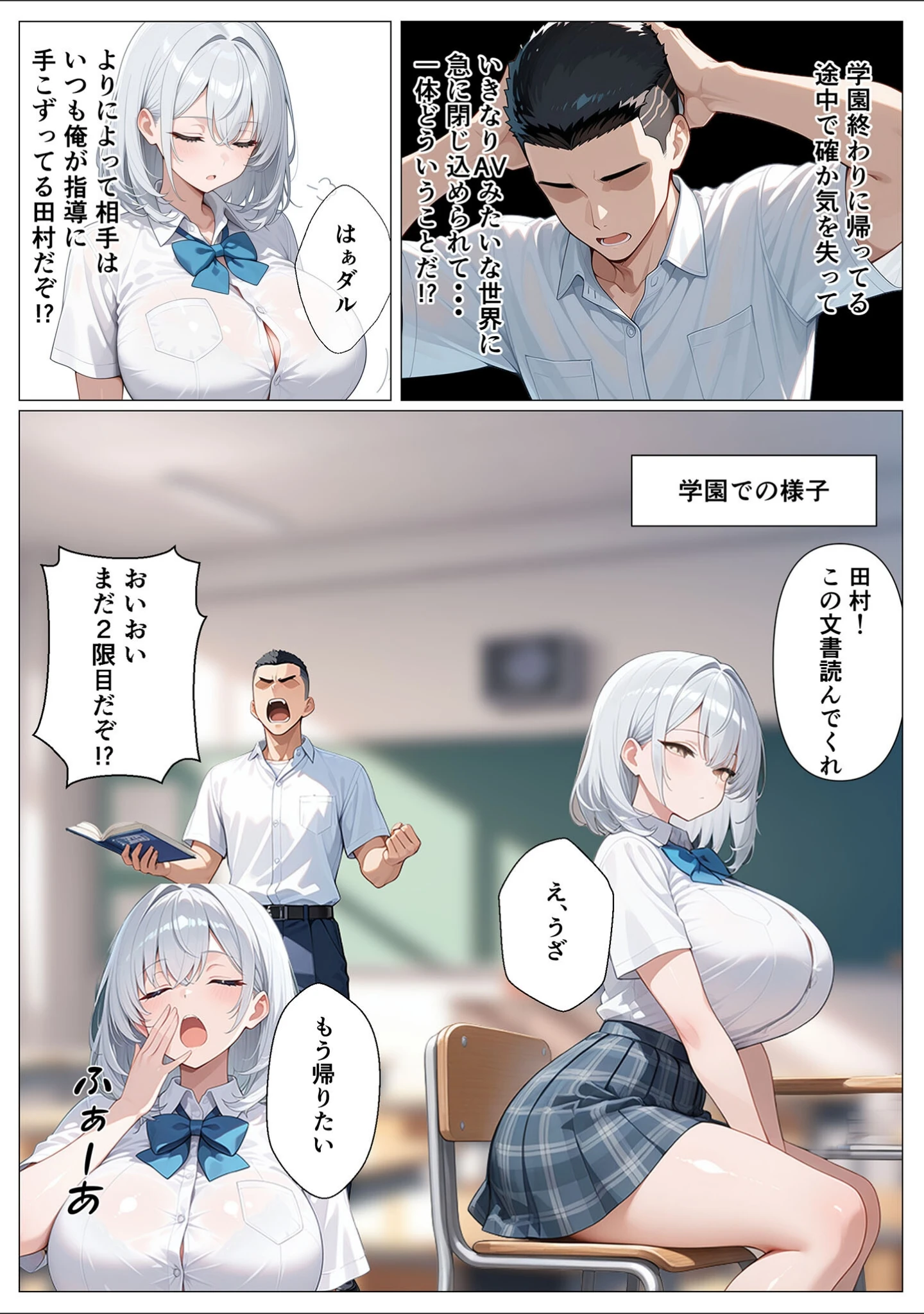 「教え子のダウナーギャルをイかせないと出られない部屋 モザイク版」（かのん絵師） 試し読み 4ページ目