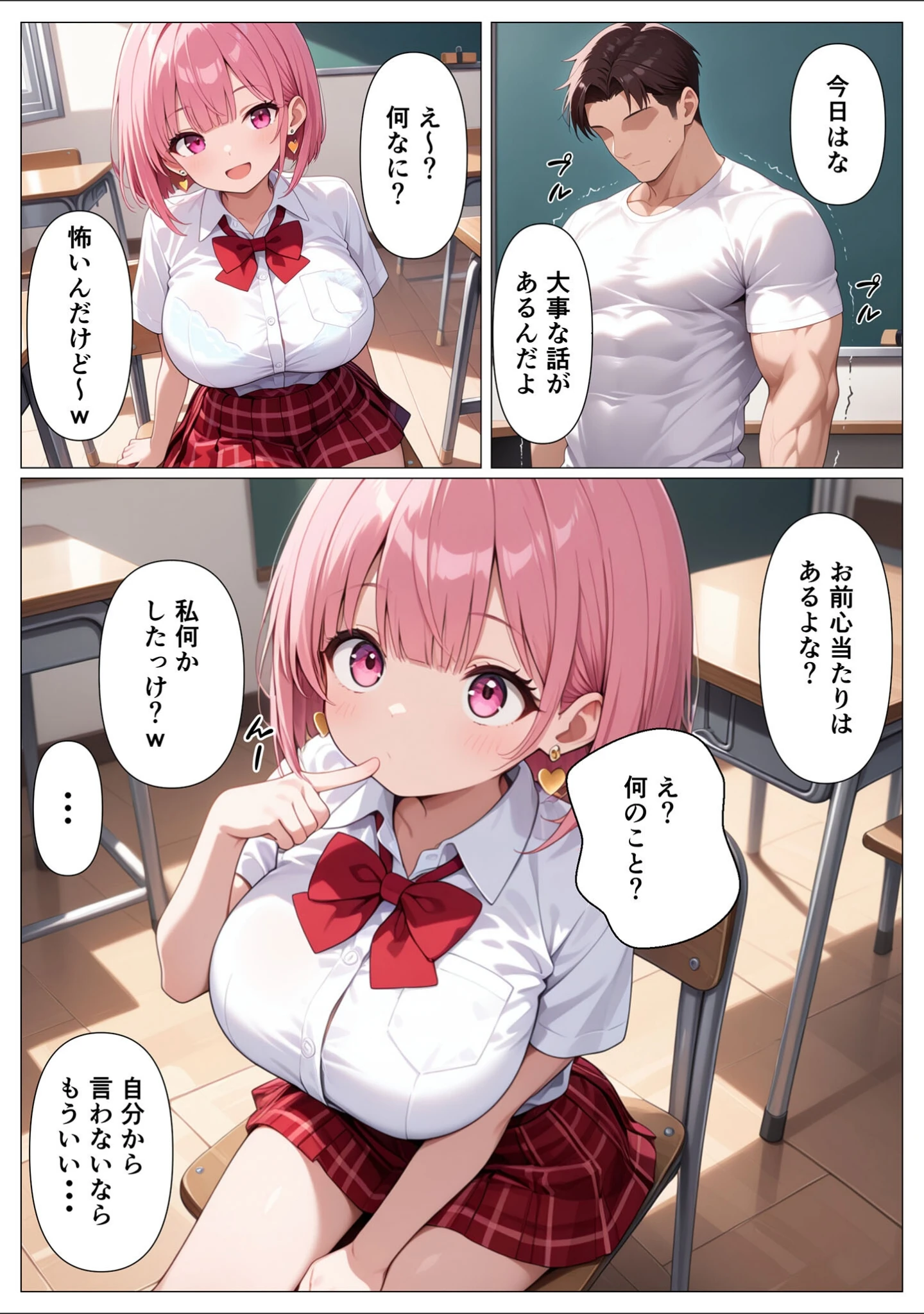 「指導部屋は問題児エロかわギャルとのイチャラブ部屋になりました モザイク版」（かのん絵師） 試し読み 9ページ目