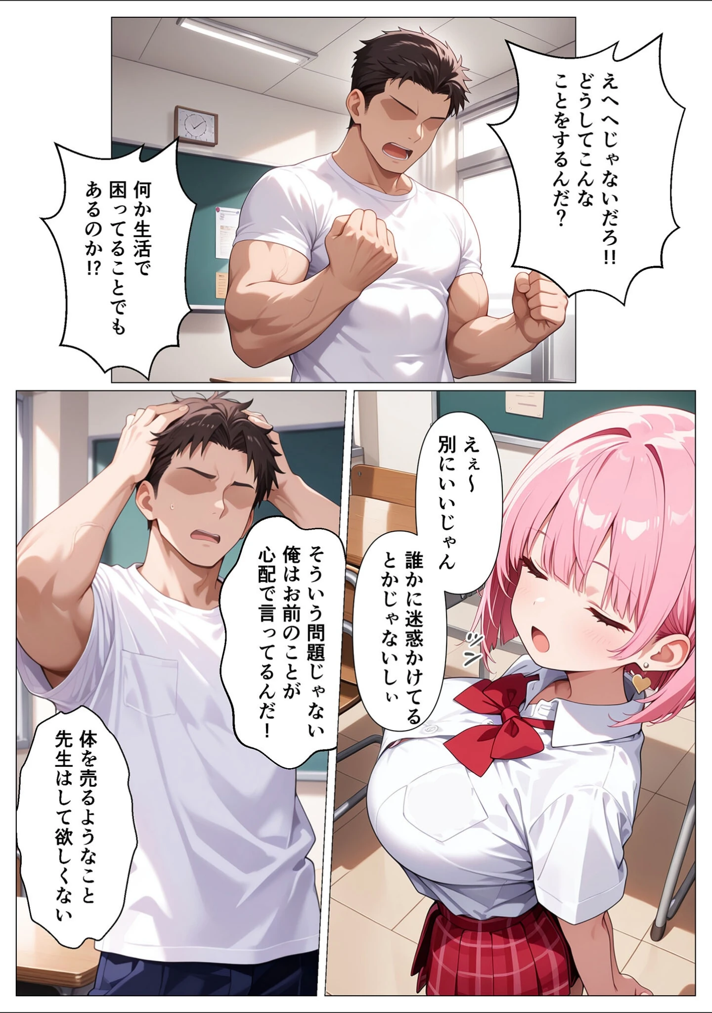 「指導部屋は問題児エロかわギャルとのイチャラブ部屋になりました モザイク版」（かのん絵師） 試し読み 12ページ目