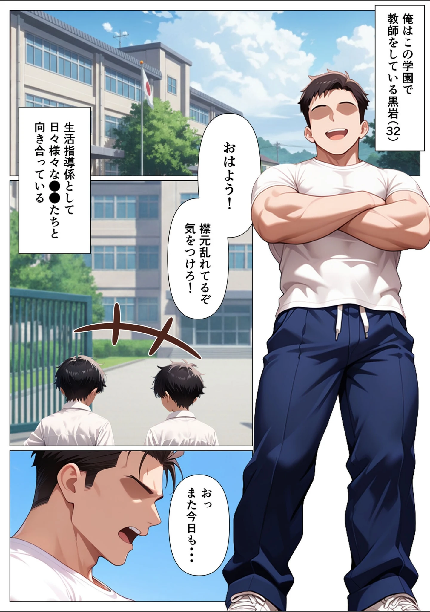 「指導部屋は問題児エロかわギャルとのイチャラブ部屋になりました モザイク版」（かのん絵師） 試し読み 2ページ目
