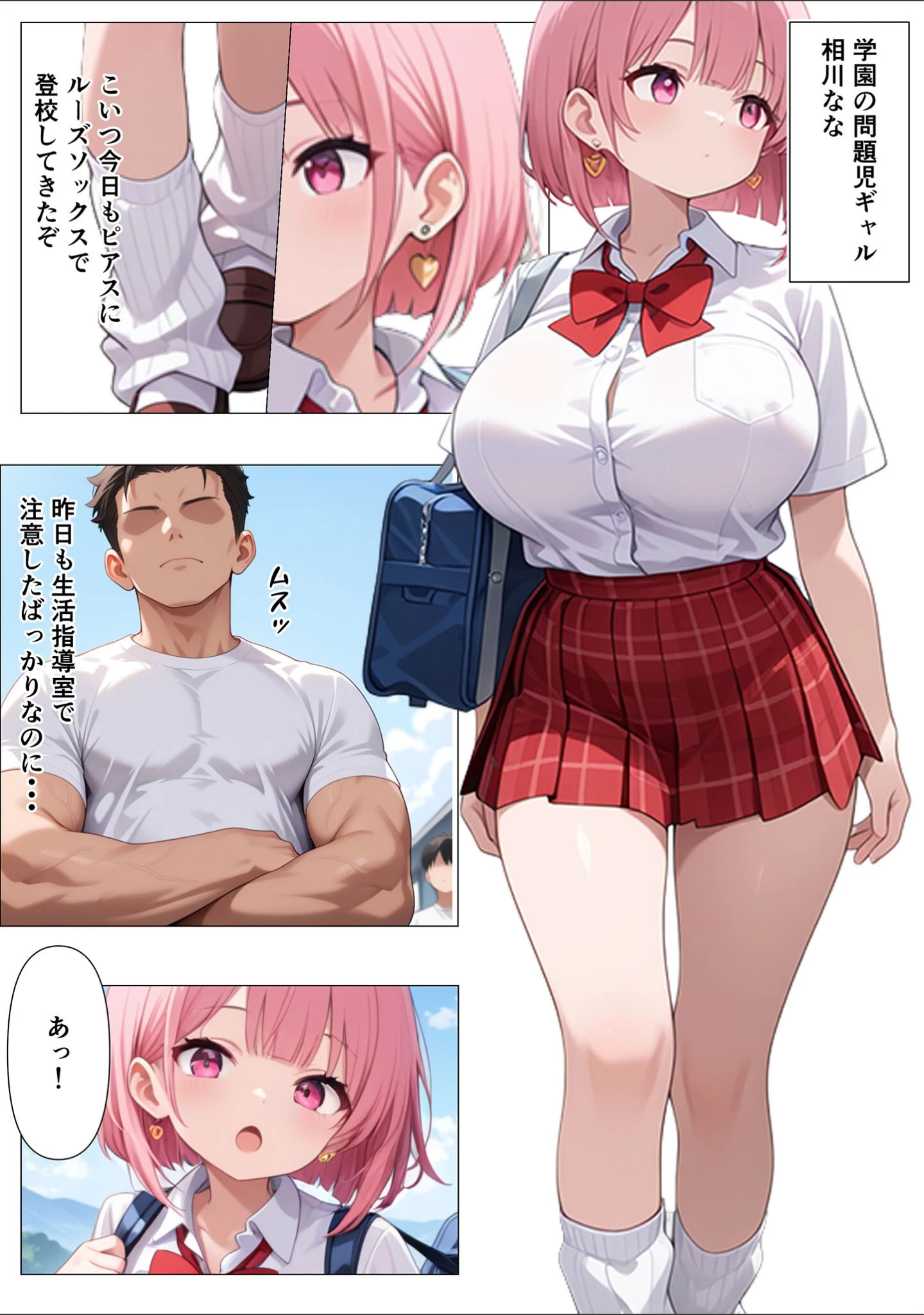 「指導部屋は問題児エロかわギャルとのイチャラブ部屋になりました モザイク版」（かのん絵師） 試し読み 3ページ目