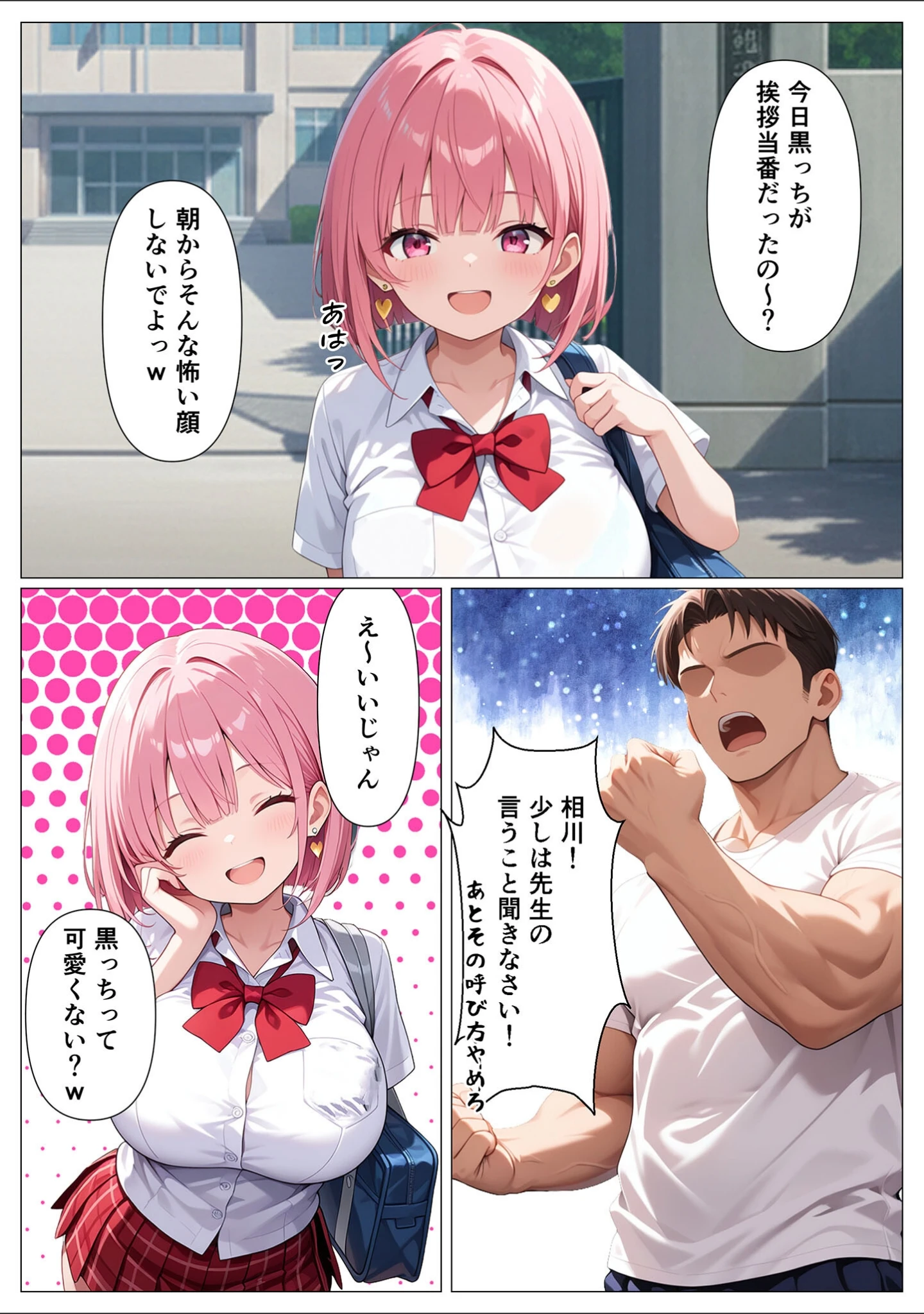「指導部屋は問題児エロかわギャルとのイチャラブ部屋になりました モザイク版」（かのん絵師） 試し読み 4ページ目