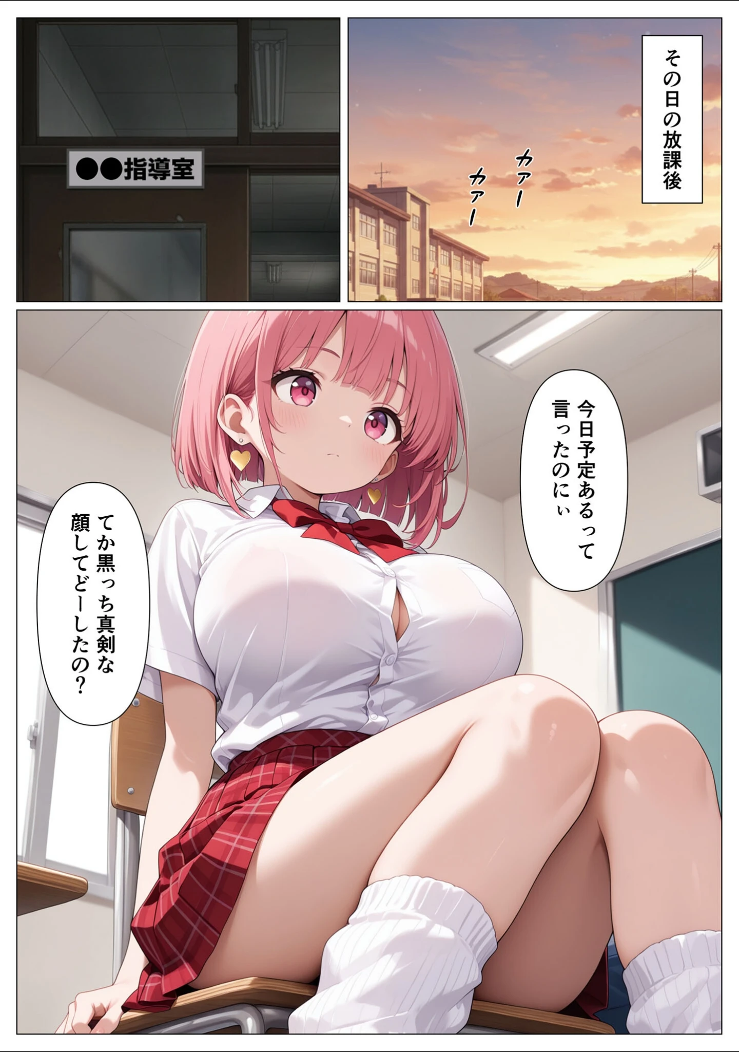 「指導部屋は問題児エロかわギャルとのイチャラブ部屋になりました モザイク版」（かのん絵師） 試し読み 8ページ目