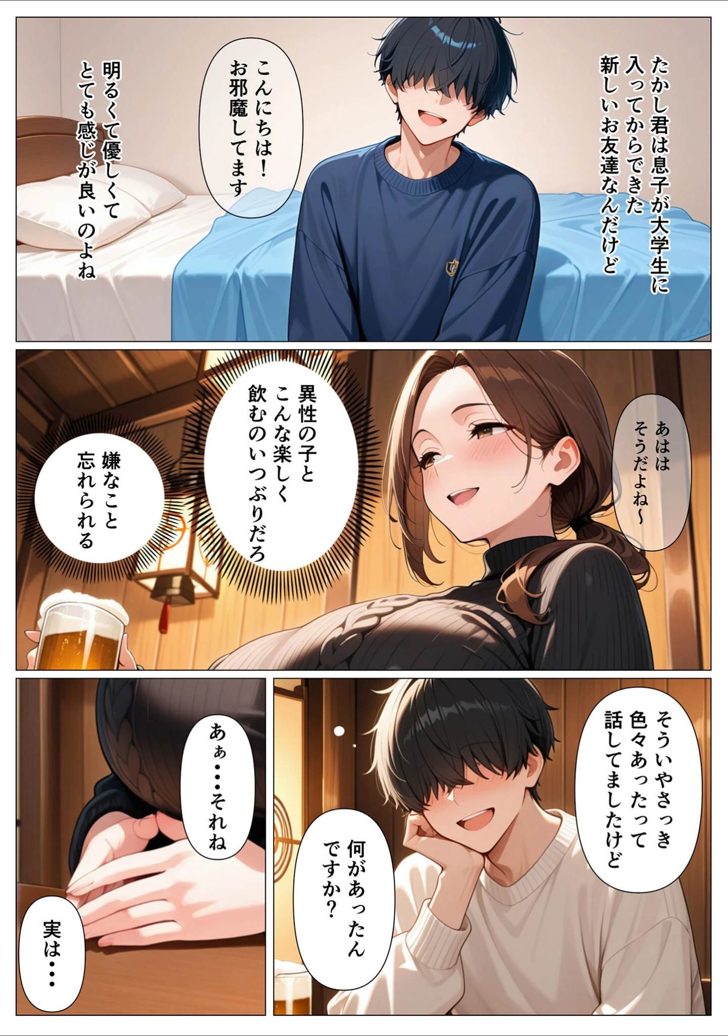 「背徳感に負けたGカップむちむち人妻 息子の親友と本能剥き出しセックスした話〜欲求不満母からメスになった夜〜 モザイク版」（かのん絵師） 試し読み 6ページ目