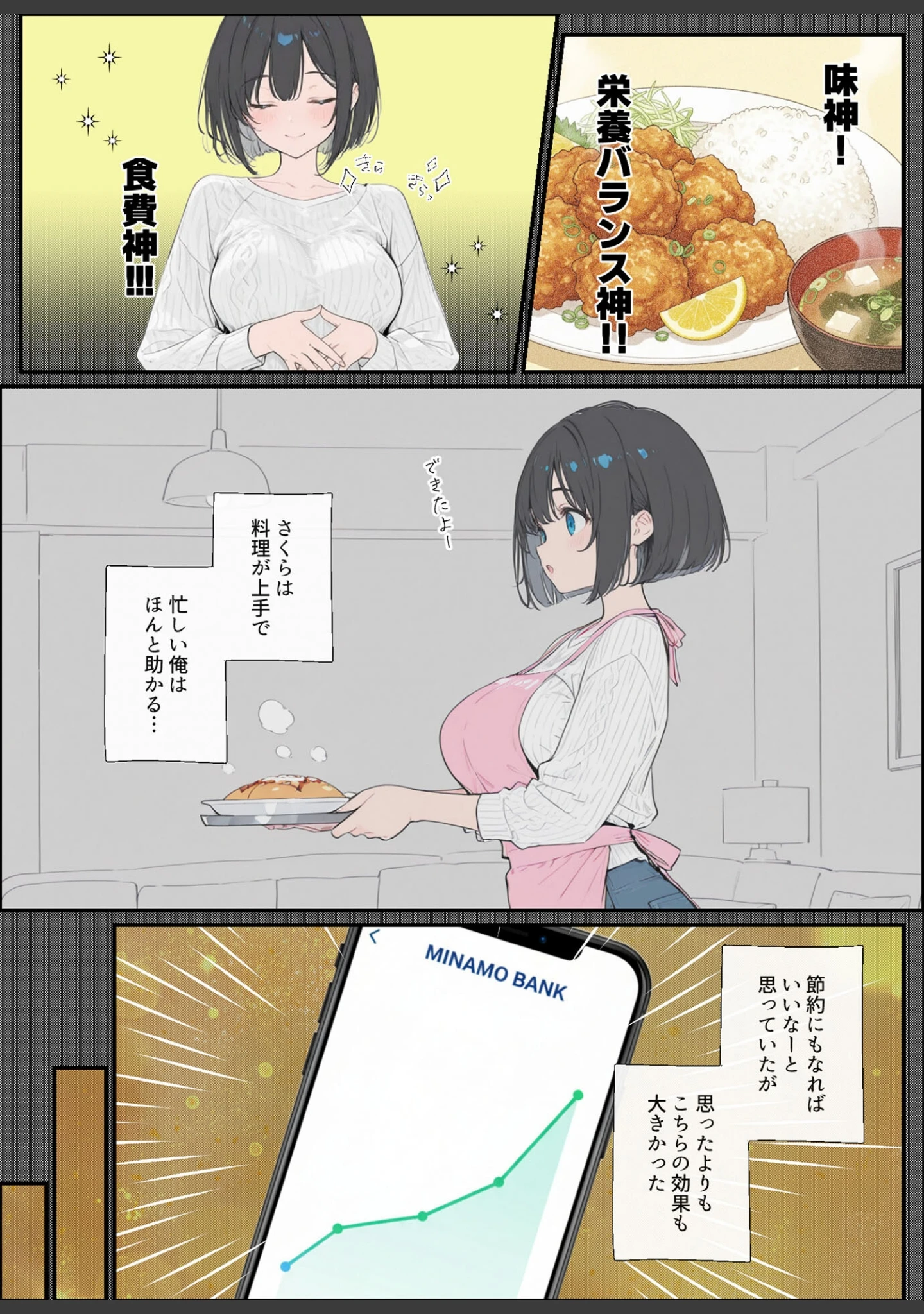 「物価高で同棲した巨乳黒髪ボブ義妹と密着甘々中●しSEXした話 モザイク版」（水彩みなも） 試し読み 9ページ目
