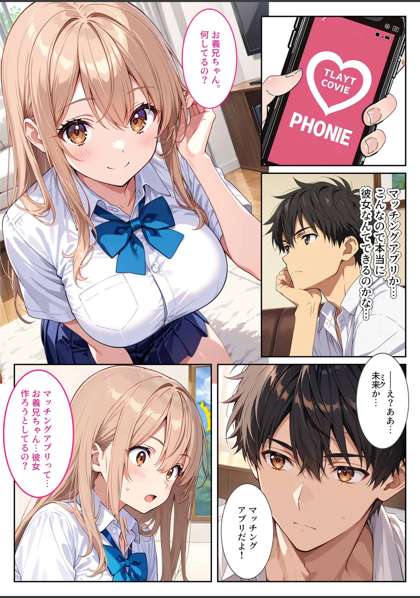 「マッチングアプリで来た爆乳義妹に誘惑されて孕ませました！ モザイク版」（StudioSR） 試し読み 4ページ目