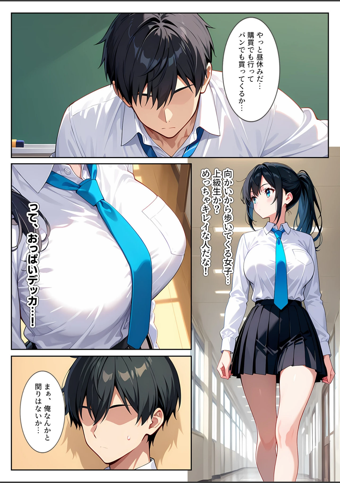 「快楽に目覚めた無垢な爆乳風紀委員長とドMなギャル保健医に射●管理されています！ モザイク版」（StudioSR） 試し読み 4ページ目