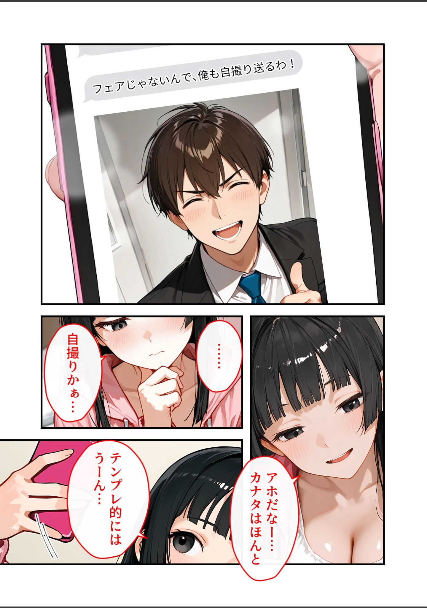 「出張中は彼女のおっぱいが送られてきます。 〜会えない寂しさを癒してくれる、シャイな彼女のエロ自撮り〜」（ぽてしめじ） 試し読み 5ページ目