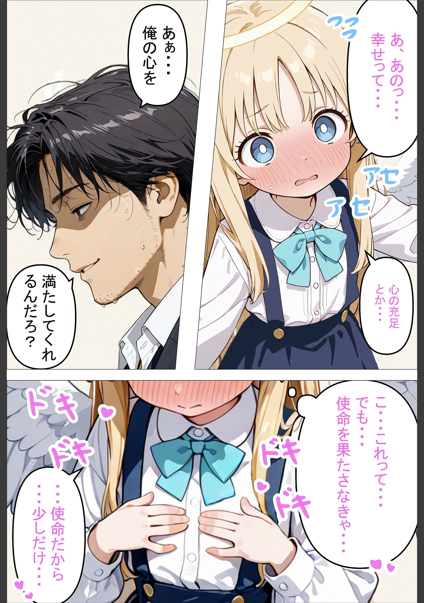 「人々を幸せにするために来た無垢な見習い天使にHなお願いをしてみた話〜これも使命のため…！〜 モザイク版」（シコてくのろじー） 試し読み 10ページ目