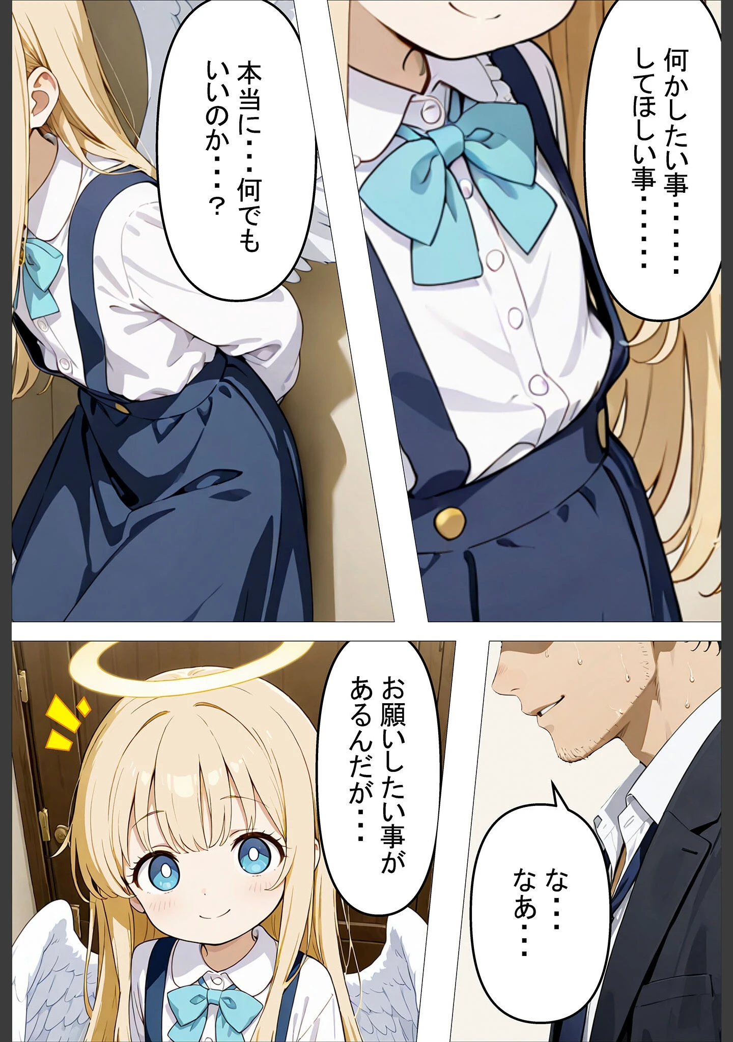 「人々を幸せにするために来た無垢な見習い天使にHなお願いをしてみた話〜これも使命のため…！〜 モザイク版」（シコてくのろじー） 試し読み 8ページ目