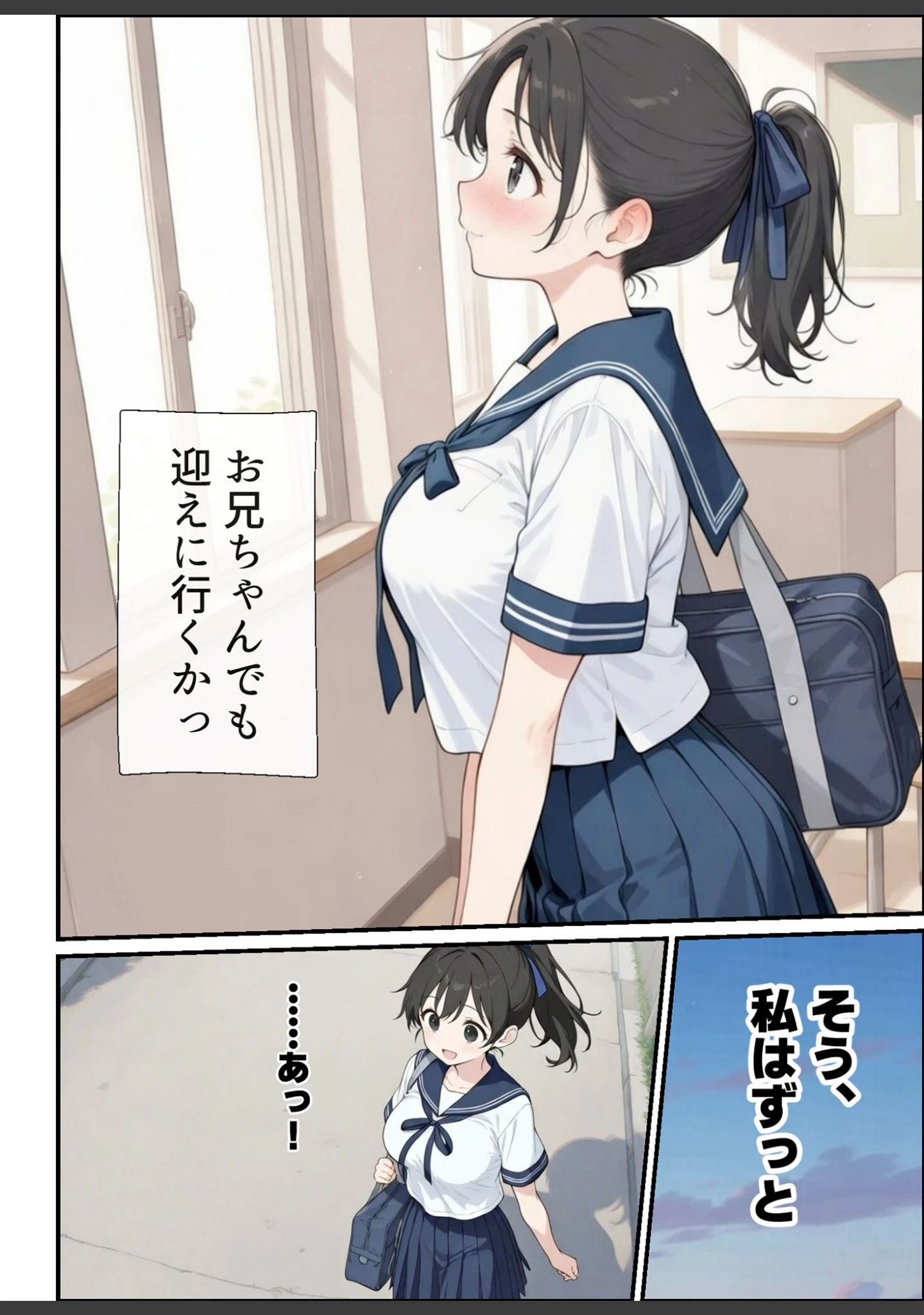 「純粋清楚義妹のブラ透け事件から、学園で家でと連続甘々中●し懇願SEXした話 モザイク版」（水彩みなも） 試し読み 11ページ目