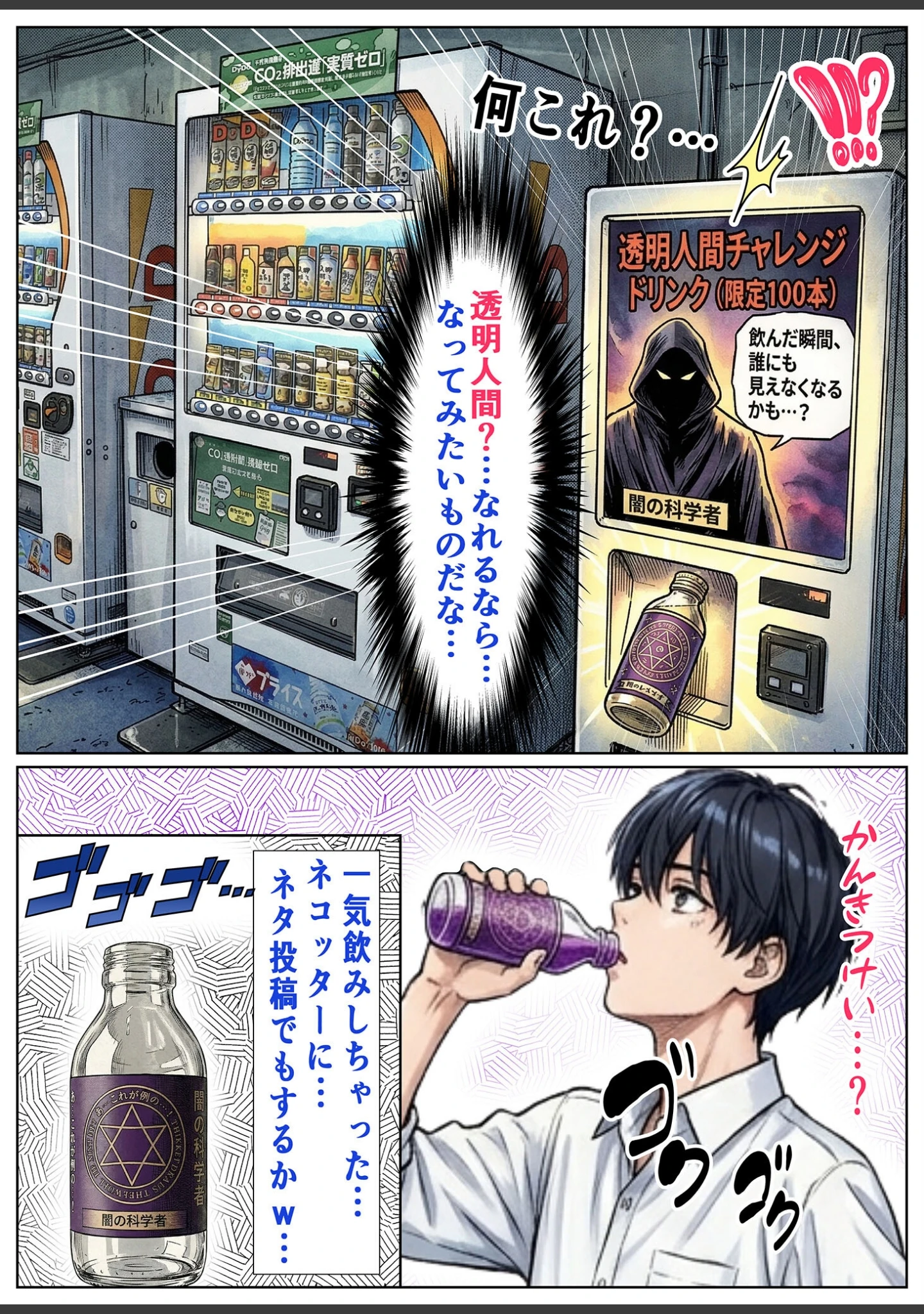 「透明人間ドリンク モザイク版」（おなかいっぱい） 試し読み 5ページ目