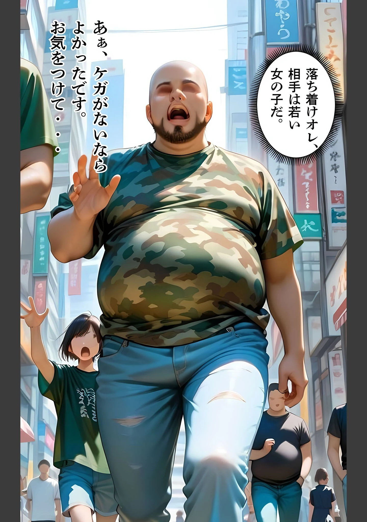 「水着撮影会のはずが、いつのまにかおぢさんち〇ぽに沼る話 モザイク版」（メコ神） 試し読み 10ページ目