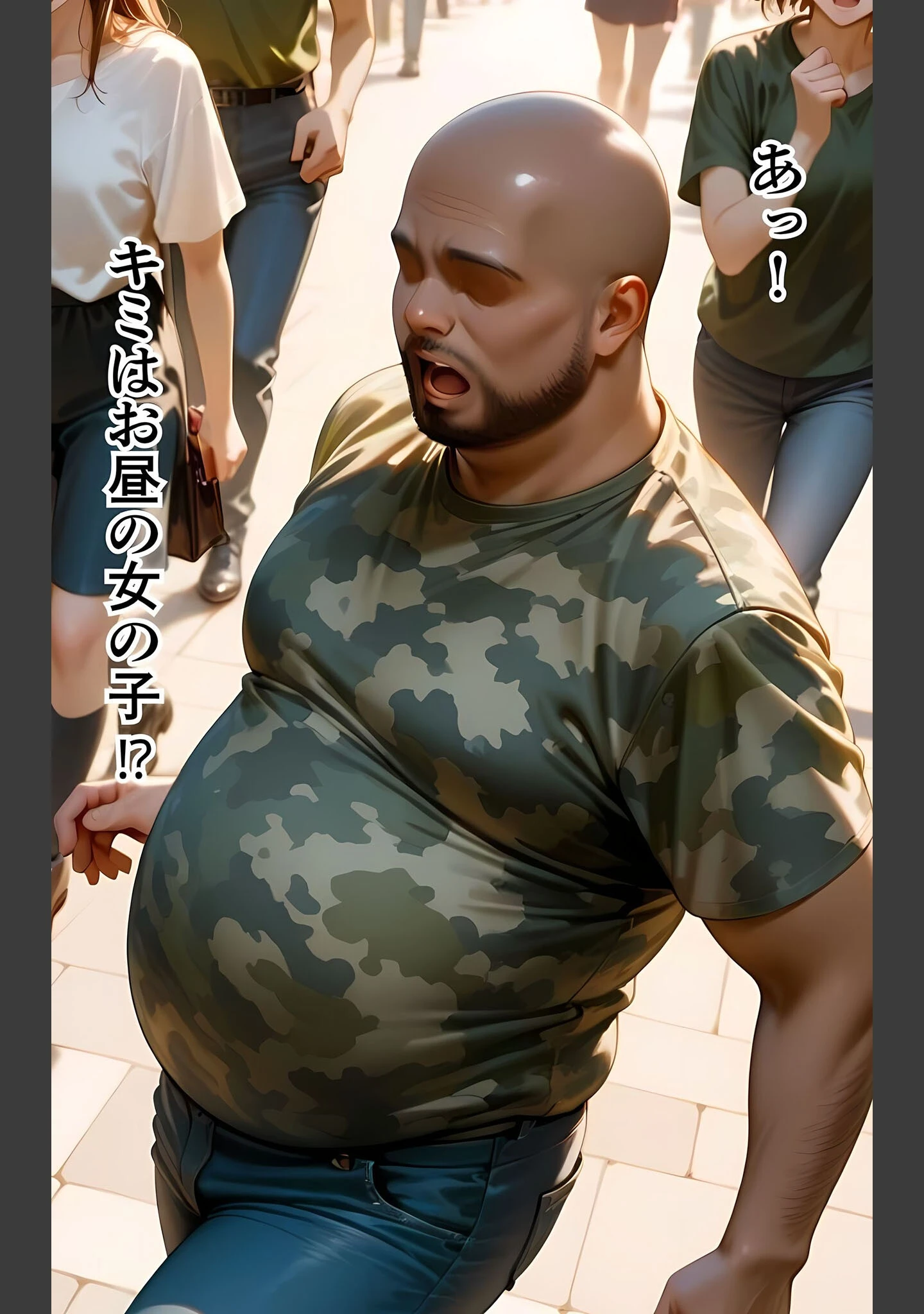 「水着撮影会のはずが、いつのまにかおぢさんち〇ぽに沼る話 モザイク版」（メコ神） 試し読み 17ページ目