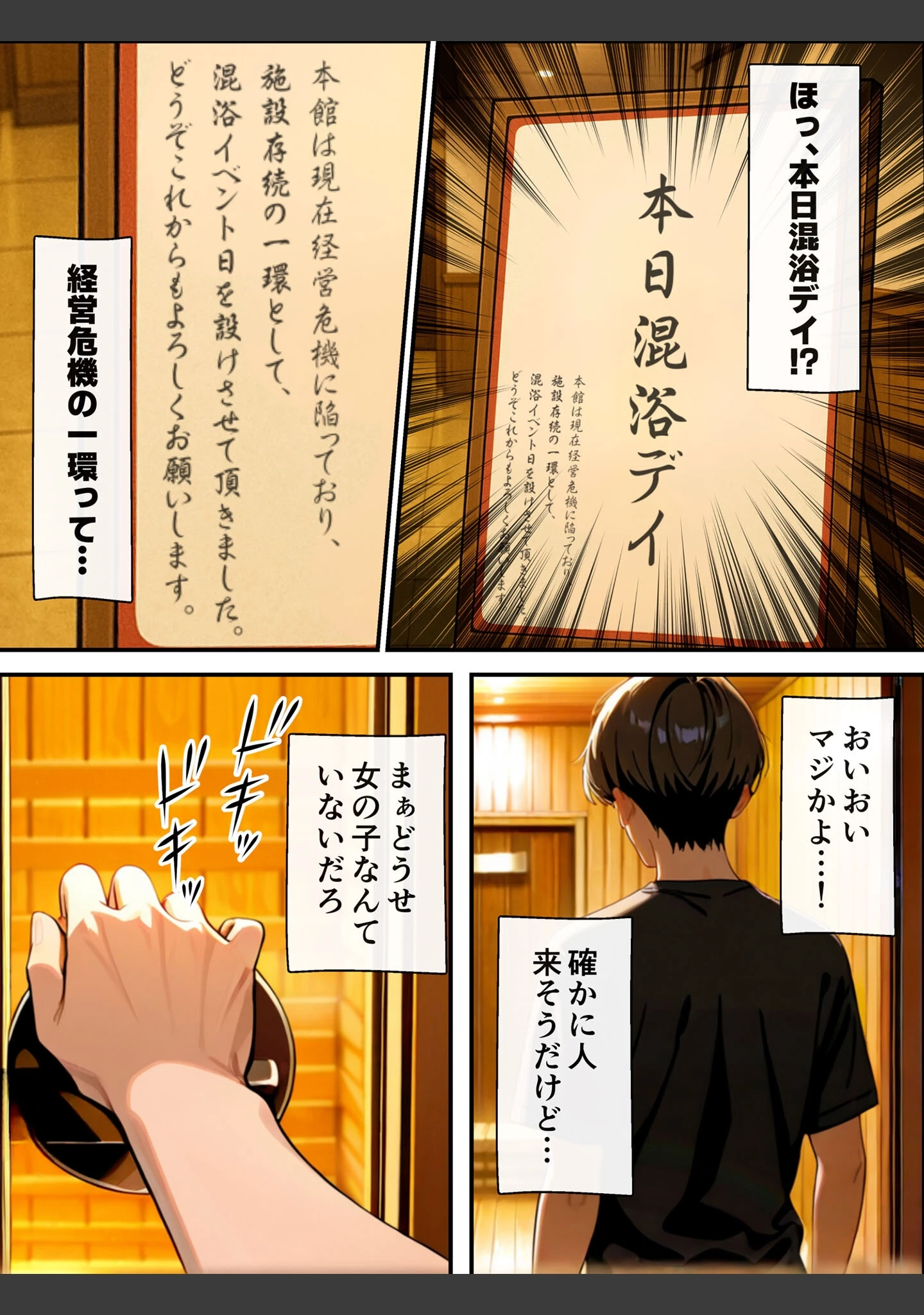 「混浴サウナでSっ気の巨乳義妹に挑発されて…勃起がバレて我慢できなくなった話 モザイク版」（水彩みなも） 試し読み 3ページ目