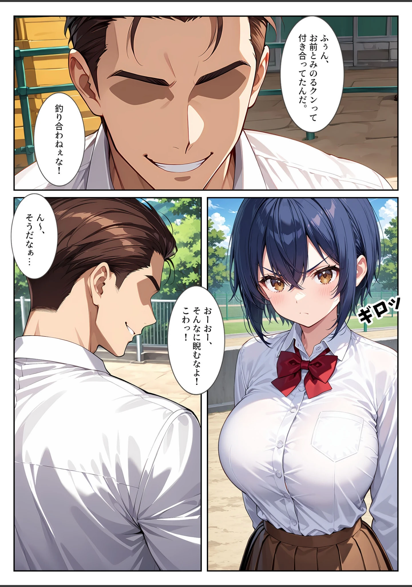 「僕の爆乳彼女が絶倫ヤンキーに寝取られて性玩具にされる話 モザイク版」（StudioSR） 試し読み 9ページ目
