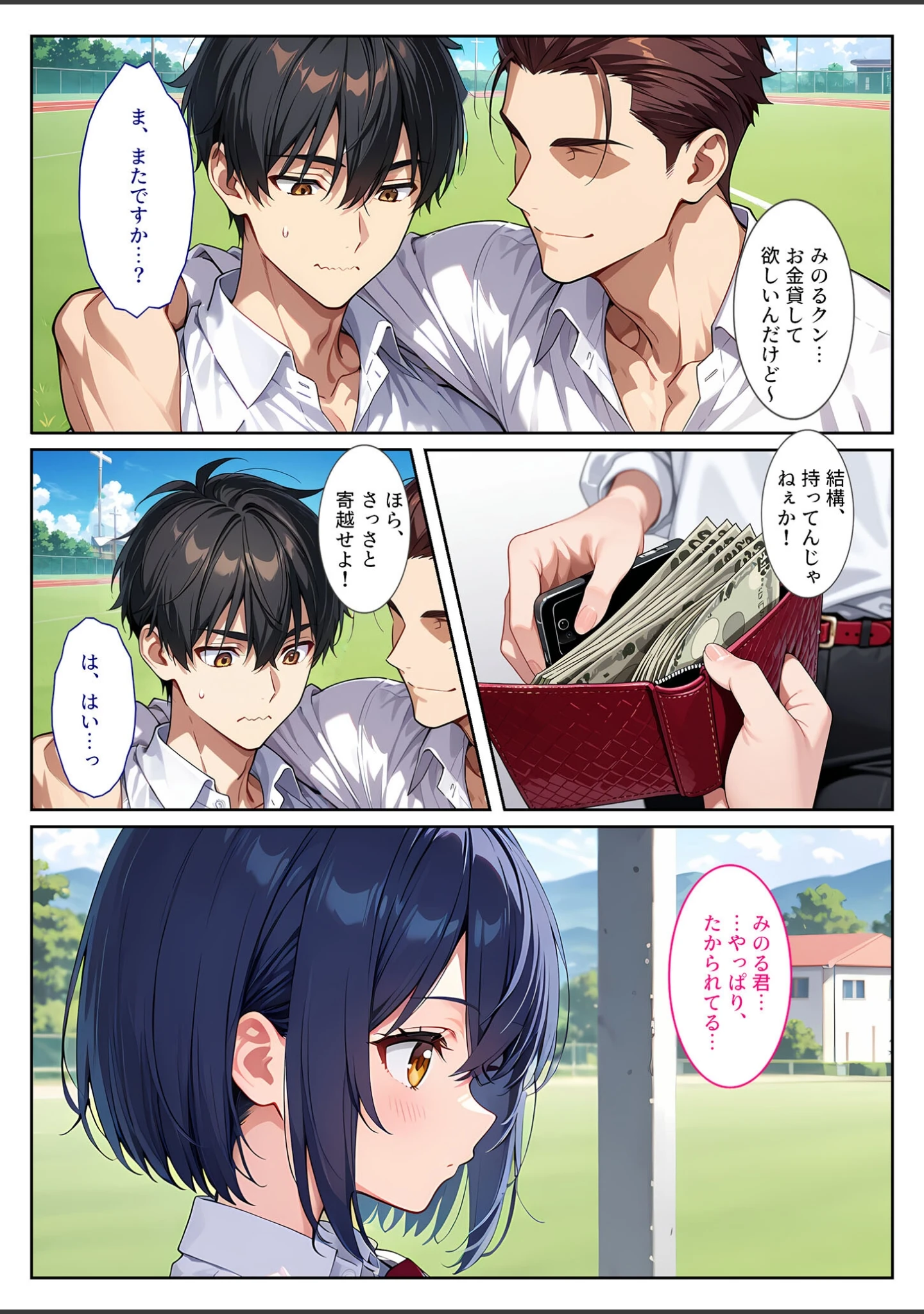 「僕の爆乳彼女が絶倫ヤンキーに寝取られて性玩具にされる話 モザイク版」（StudioSR） 試し読み 4ページ目
