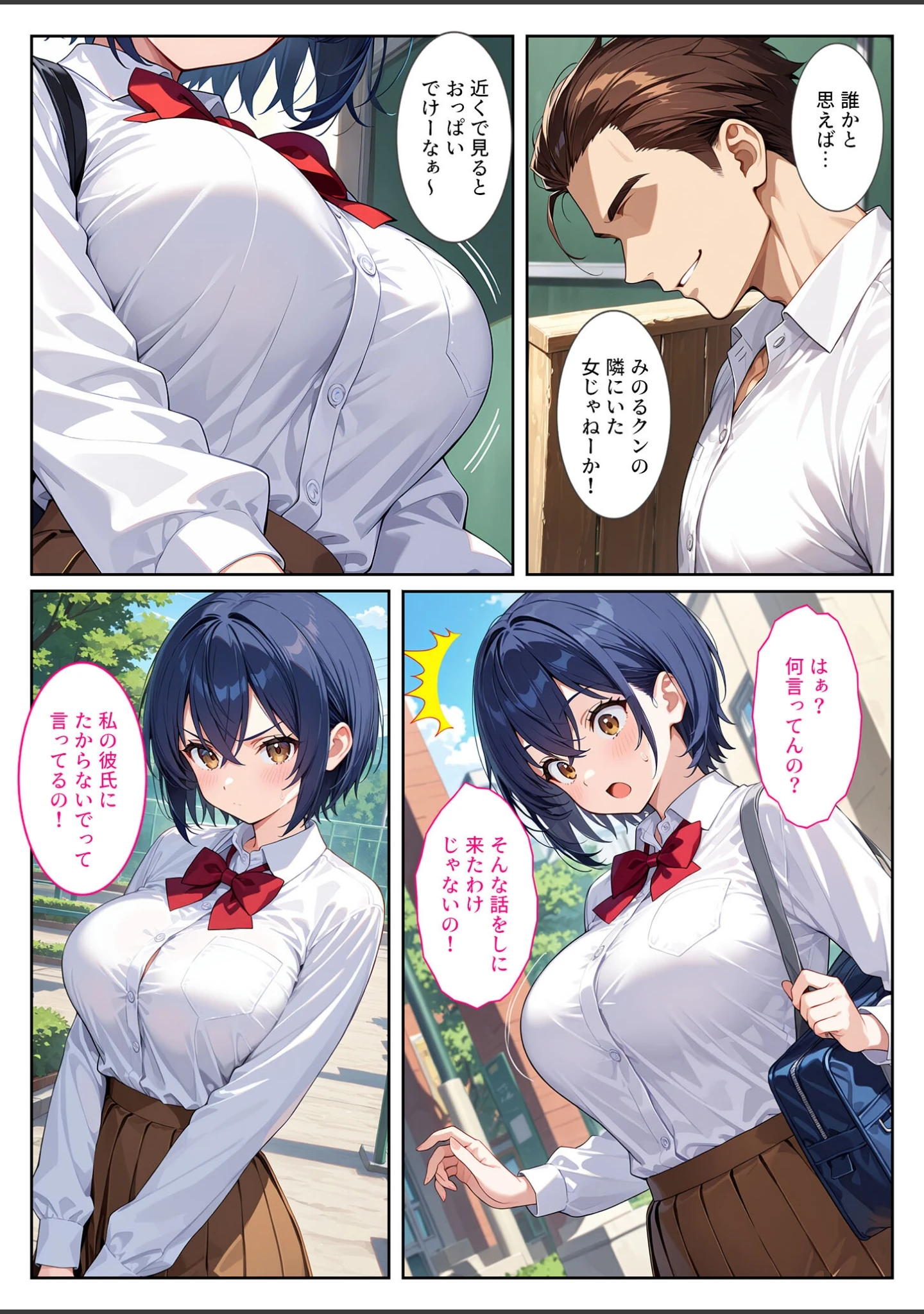 「僕の爆乳彼女が絶倫ヤンキーに寝取られて性玩具にされる話 モザイク版」（StudioSR） 試し読み 8ページ目