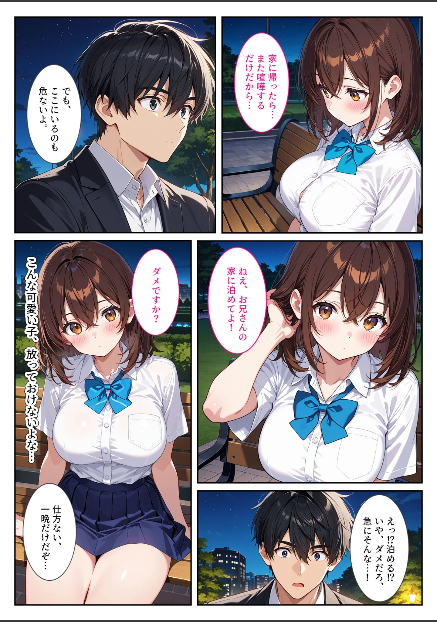 「夜の公園で爆乳●●●●を拾ったら… モザイク版」（StudioSR） 試し読み 5ページ目