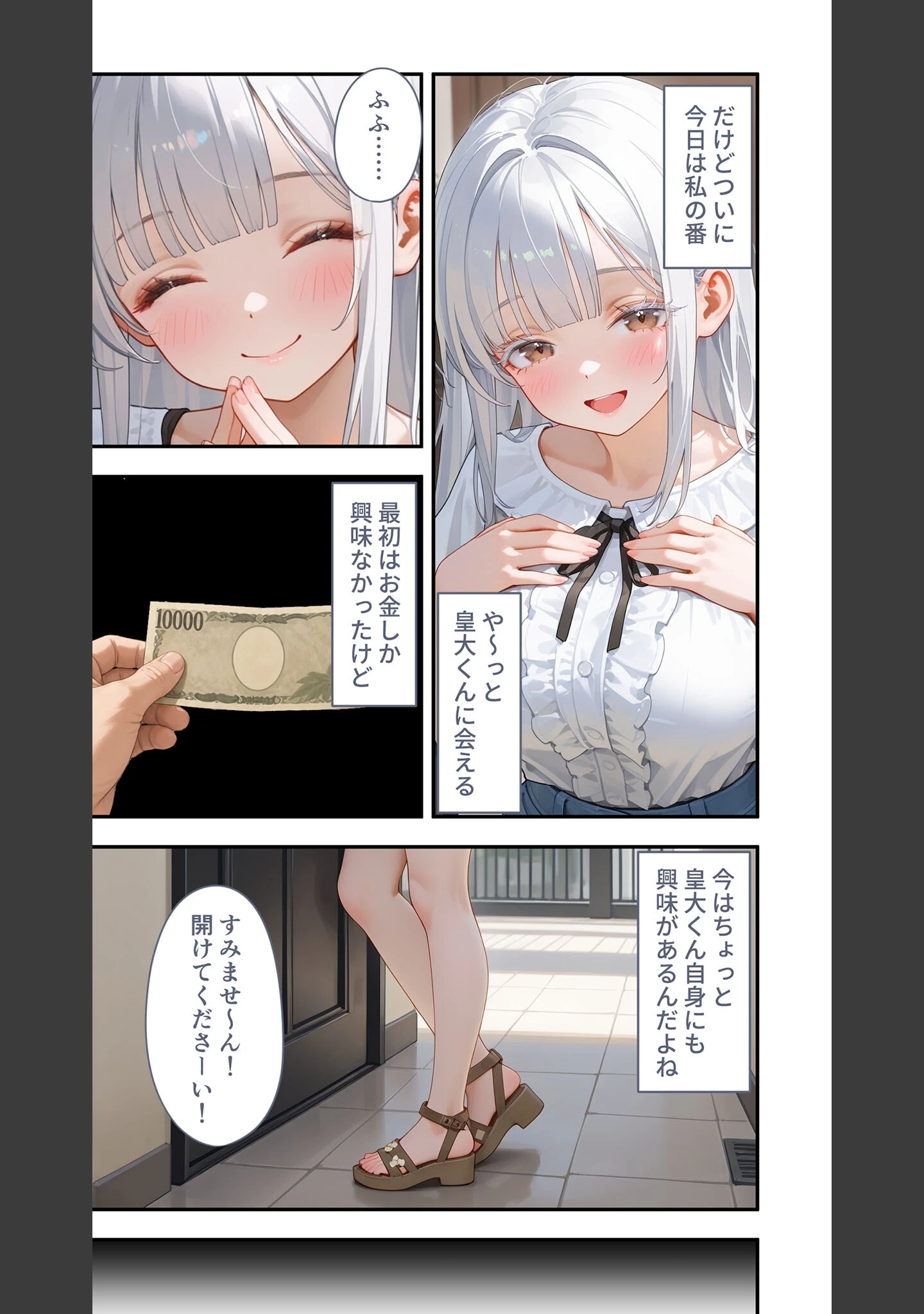 「貧乏家族に牛丼奢ったら、おっぱいハーレムできちゃいました…。（単話）」（桃尻レイ） 試し読み 8ページ目