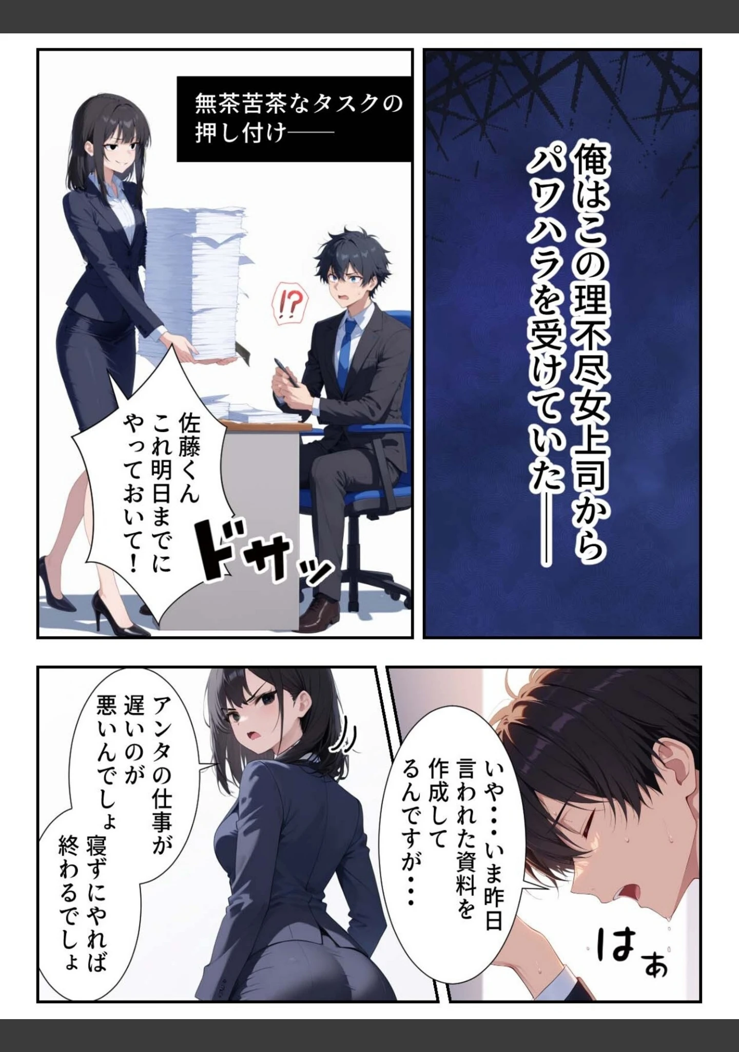 「パワハラ女上司の弱みを握ったのでヤリたい放題した話」（だぶるクリっく） 試し読み 4ページ目