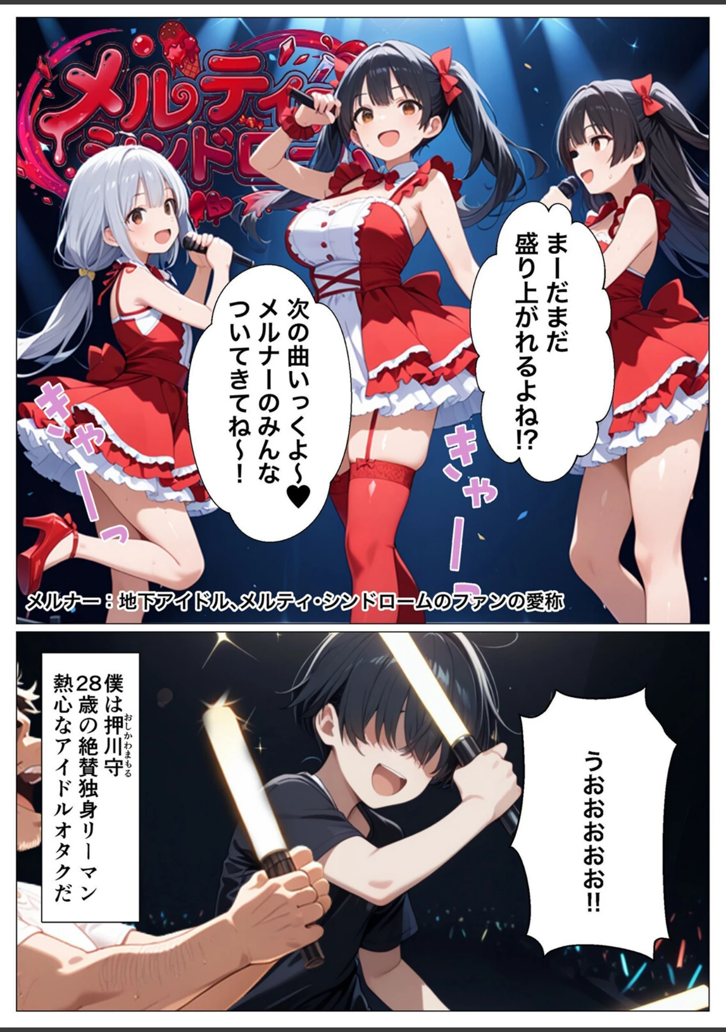 「推しのアイドルがデリヘル嬢になって俺にメス堕ちしました 1」（かのん絵師） 試し読み 2ページ目