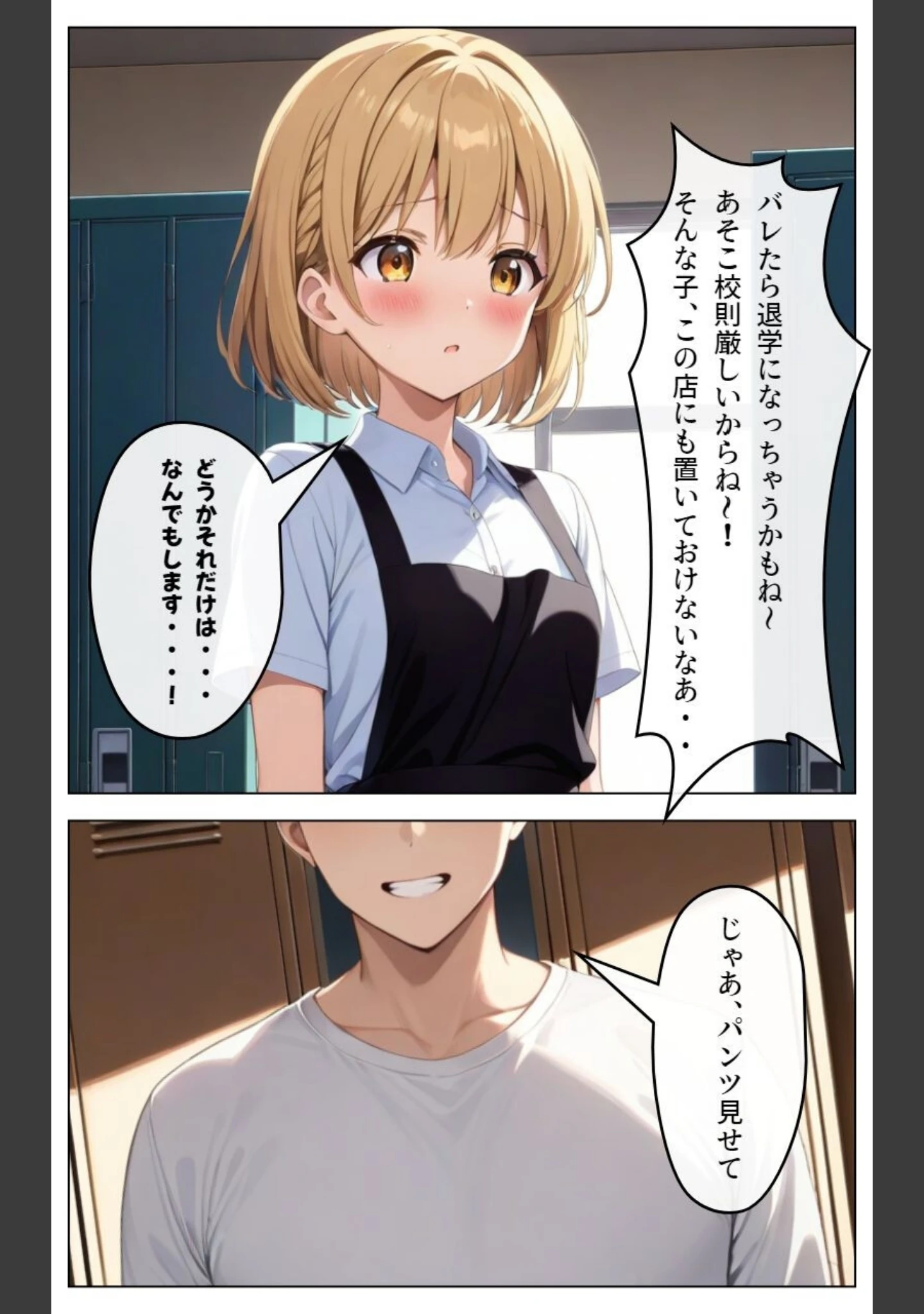 「くそキモ店長に弱みを握られ犯●れまっくた金髪ロリJK【モザイク版】」（憧れ委員会） 試し読み 8ページ目