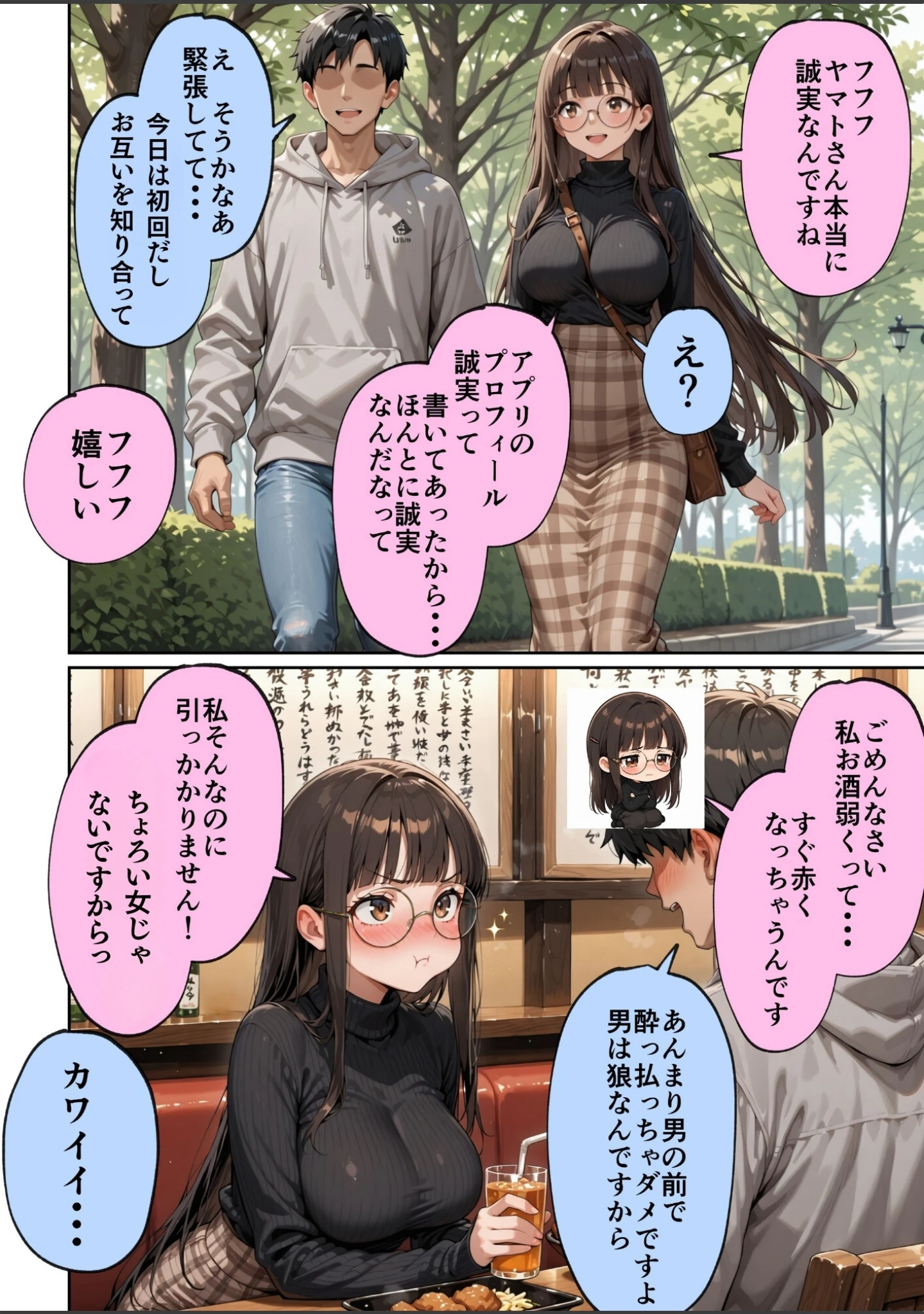 「マチアプで紳士ムーブからの健全解放した清楚巨乳（24）がなぜか今ヤリチン上司の部屋にいるらしい【モザイク版】」（ルミナ） 試し読み 5ページ目