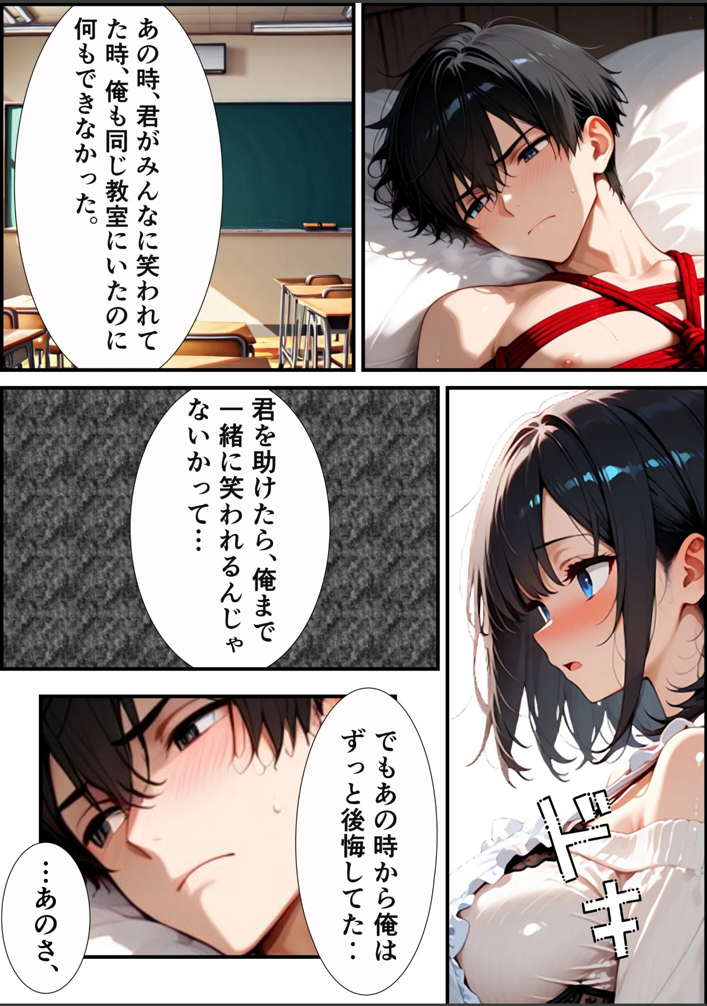 「潔癖デリヘル嬢〜縄で拘束された僕が生ハメしてメス堕ちさせる話【モザイク版】（単話）」（むちプリギャル舎） 試し読み 13ページ目
