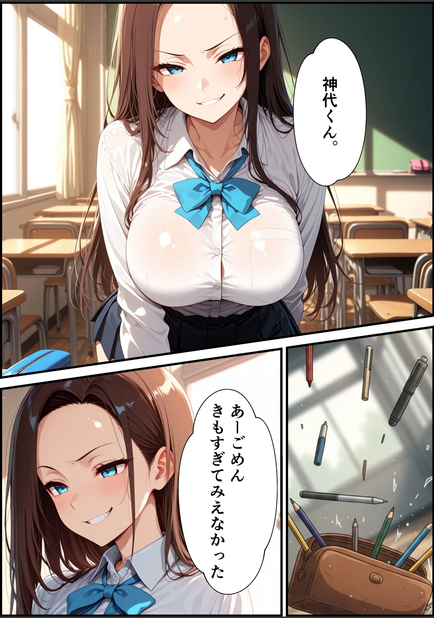 「校則改変アプリ〜ゴミ扱いしてた俺の肉棒で女王たちがメス堕ち【モザイク版】（単話）」（むちプリギャル舎） 試し読み 2ページ目