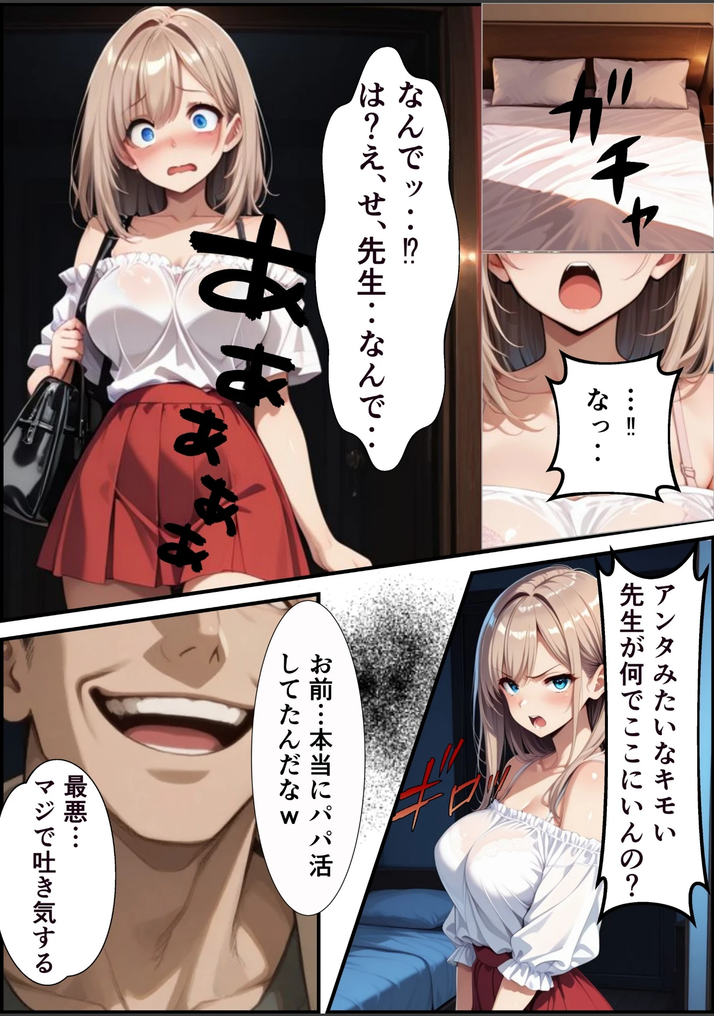 「パパ活ギャル〜粗チンカレシじゃ届かない最奥までキモ教師のデカチンでメス堕ち【モザイク版】（単話）」（むちプリギャル舎） 試し読み 5ページ目